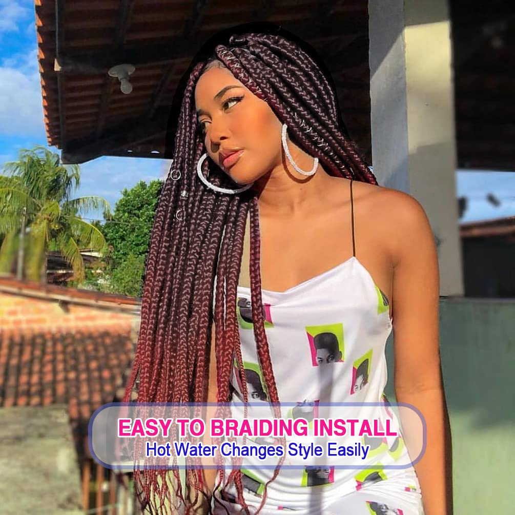 8 Pack Ombre Braiding Hair Pre Stretched - 36 '' 110G/Pack Premium Pre Stretched Braiding Hair Extensions, Professional Itch Fre