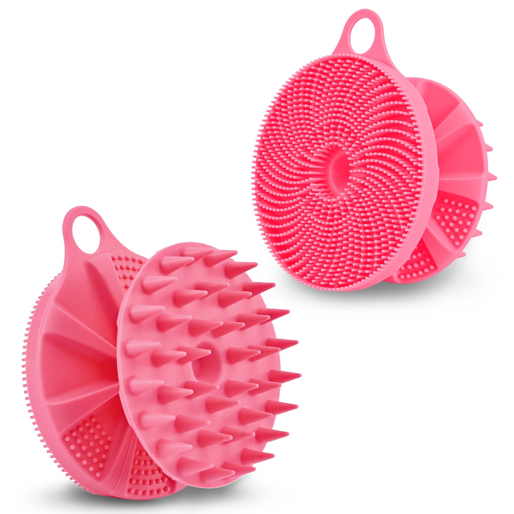 INNERNEED 2-in-1 Silicone Body Scrubber and Scalp Massager Shampoo Brush, Food-Grade Soft Material, More Hygienic, Easily Lather
