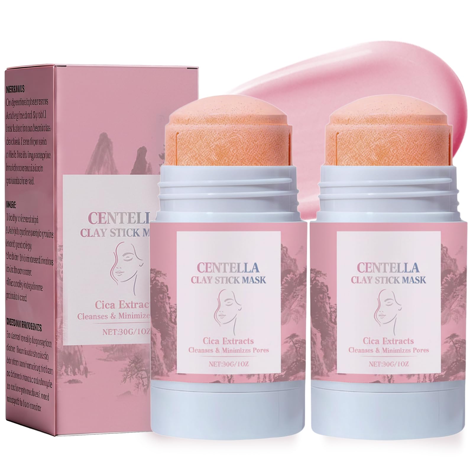 KUNAL 2 PCS Centella Clay Mask Stick,Oil Control Moisturizing & Soothing