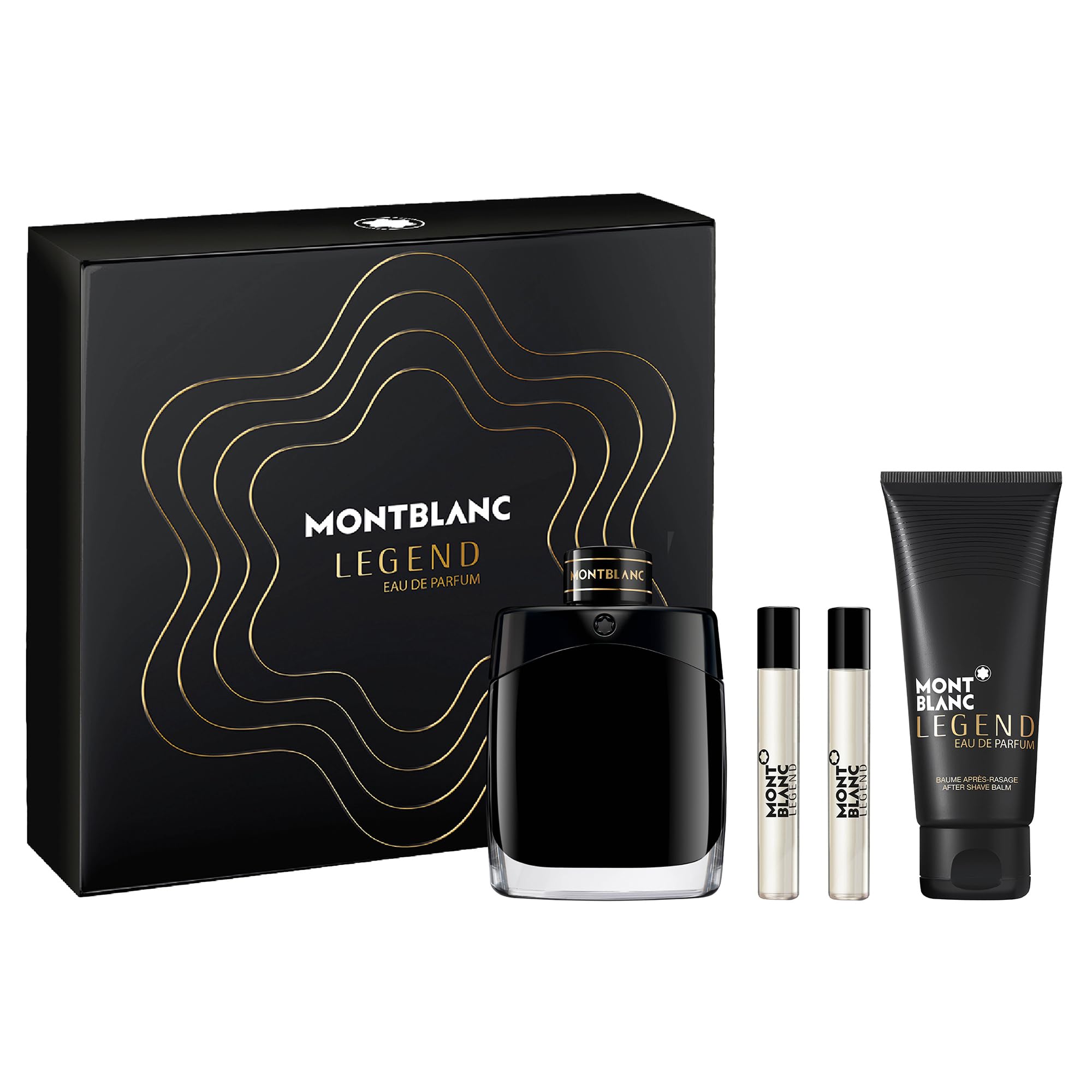 MONTBLANC Legend Eau de Parfum 4 Piece Set - 3.3 fl. oz. & (2) 0.25 fl. oz. Sprays, 3.3 fl. oz. After Shave - Long Lasting Fragr