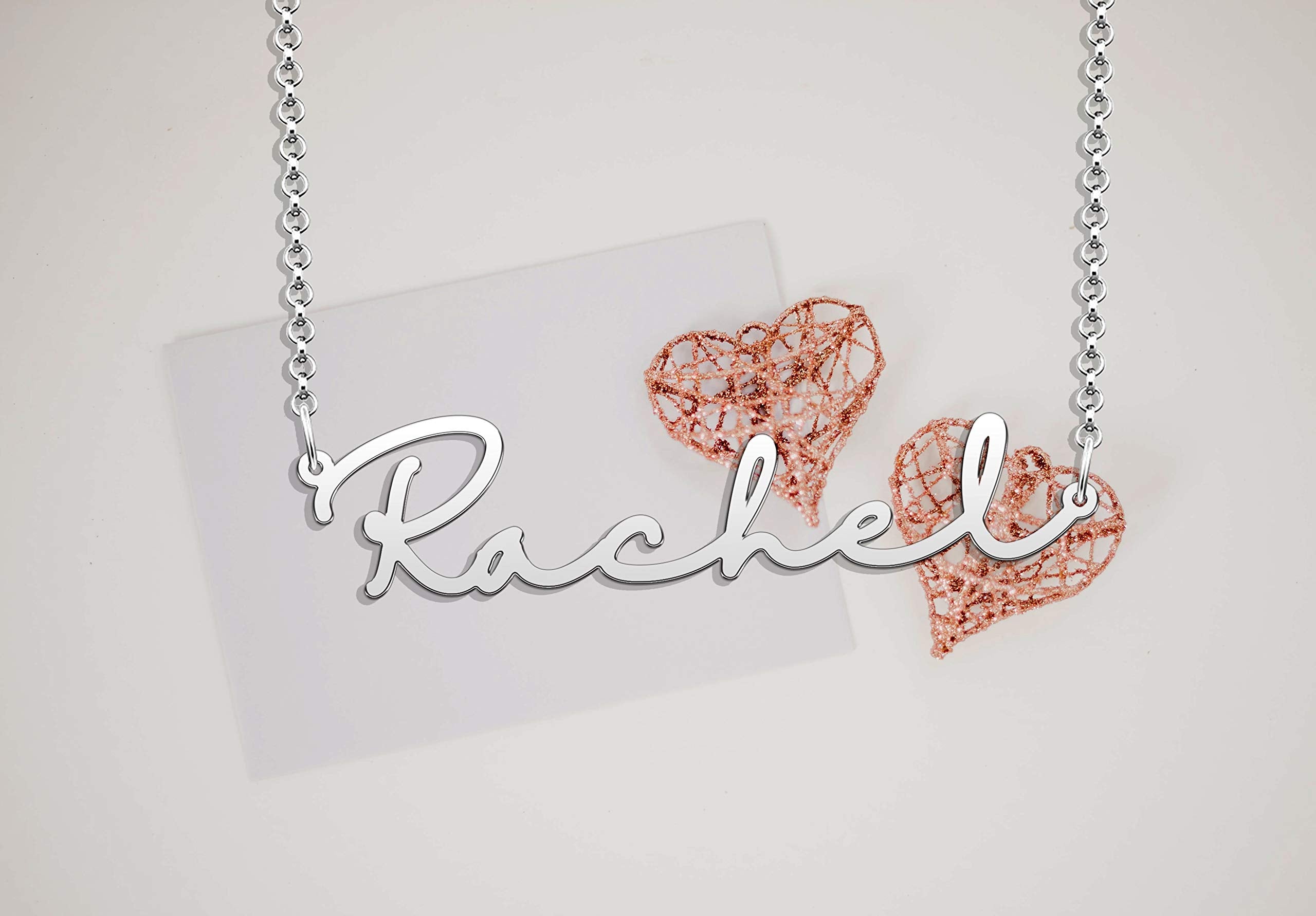 CoolJewelry Custom Necklace Line Necklace Name Necklace Personalized Name Necklace Xmas Necklace 925 Sterling Silver