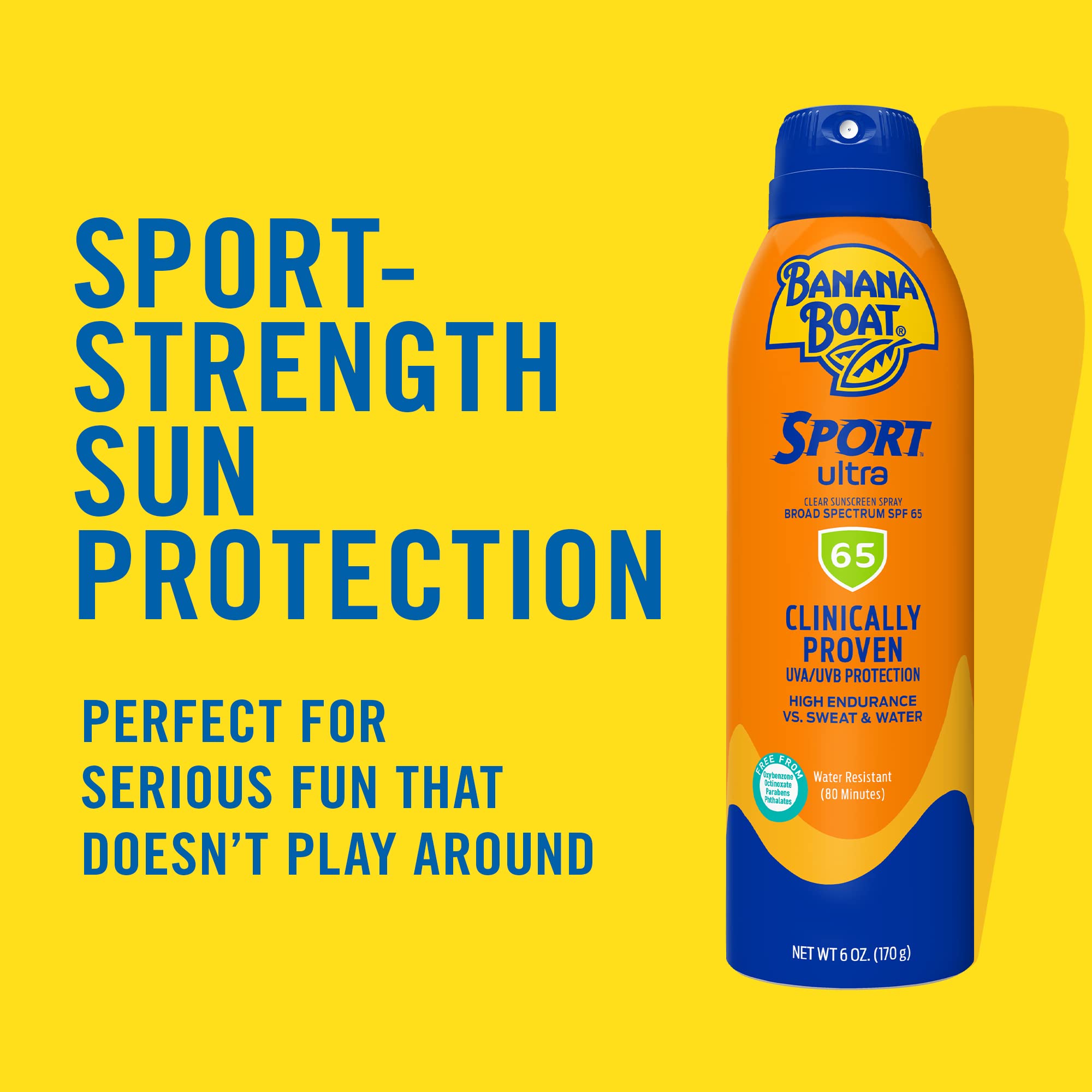 Banana Boat Sport Ultra Spf 65 Sunscreen Spray, 6Oz | Banana Boat Sunscreen Spray Spf 65, Oxybenzone Free Sunscreen, High Spf Su
