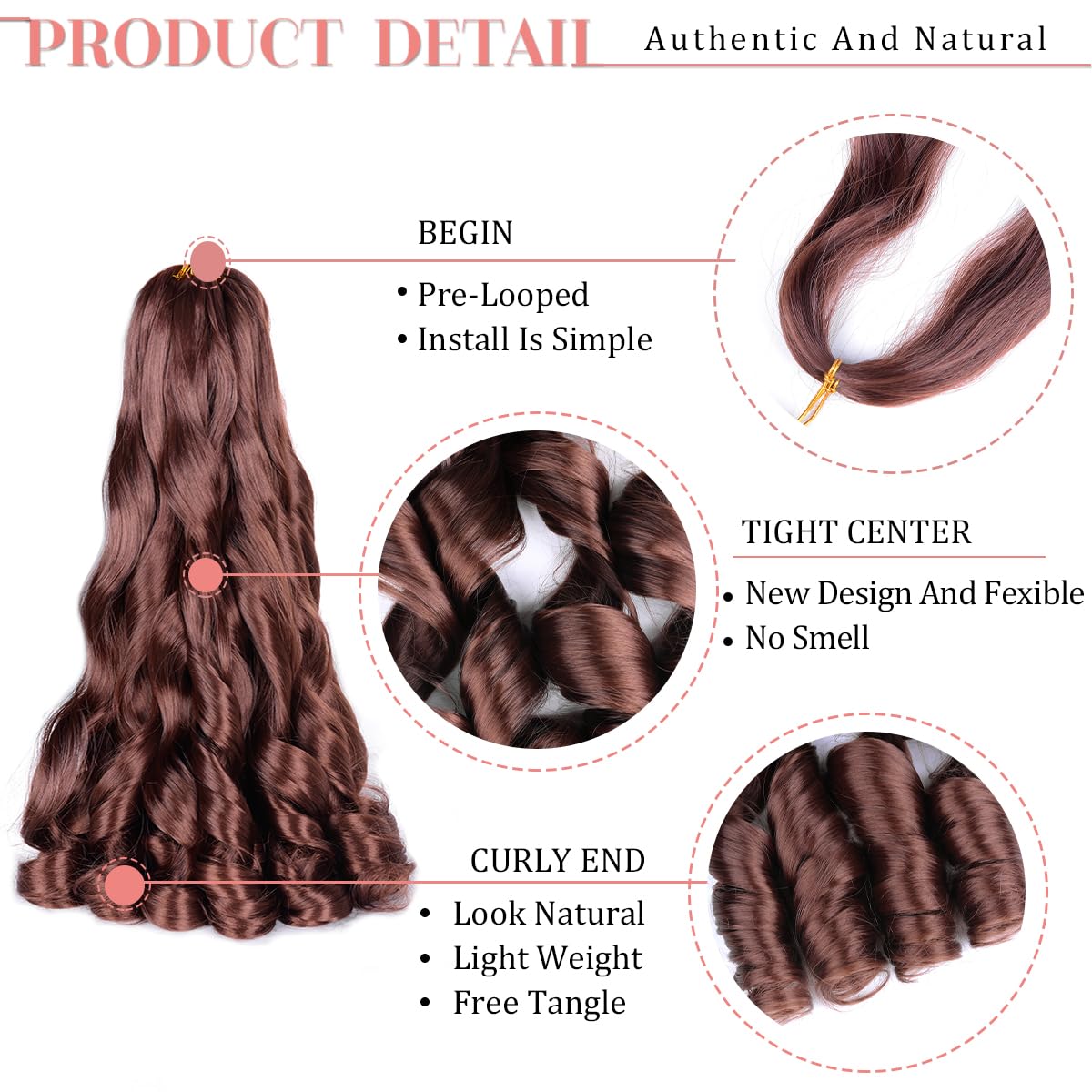 French Curls Braiding Hair 33# Synthetic Bouncy Braiding Hair Extensions 75g/pack French Curly Crochet Hair Extensions 24inch(24