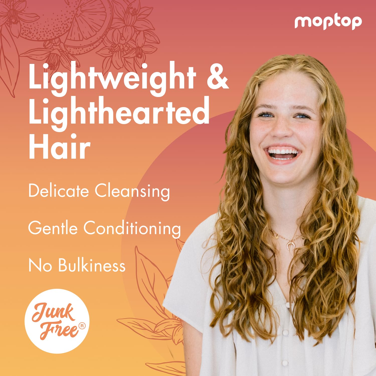 MopTop Light Conditioner - Lightweight Hair Moisturizer to Enhance Moisture & Reduce Frizz, Sulfate & Paraben Free Hair Care for