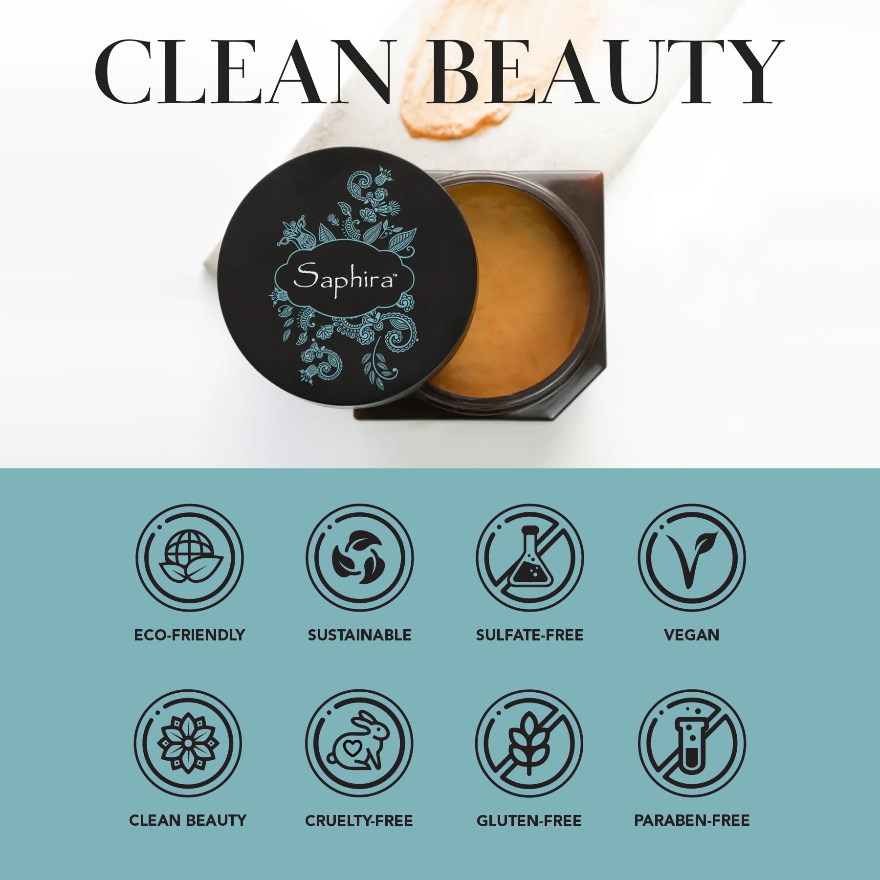 Saphira Deep Healing Hair Treatment Mineral Mud Mask For Dry, Damaged, Bleached, Color-Treated Hair & Scalp L Repairs, Hydrates