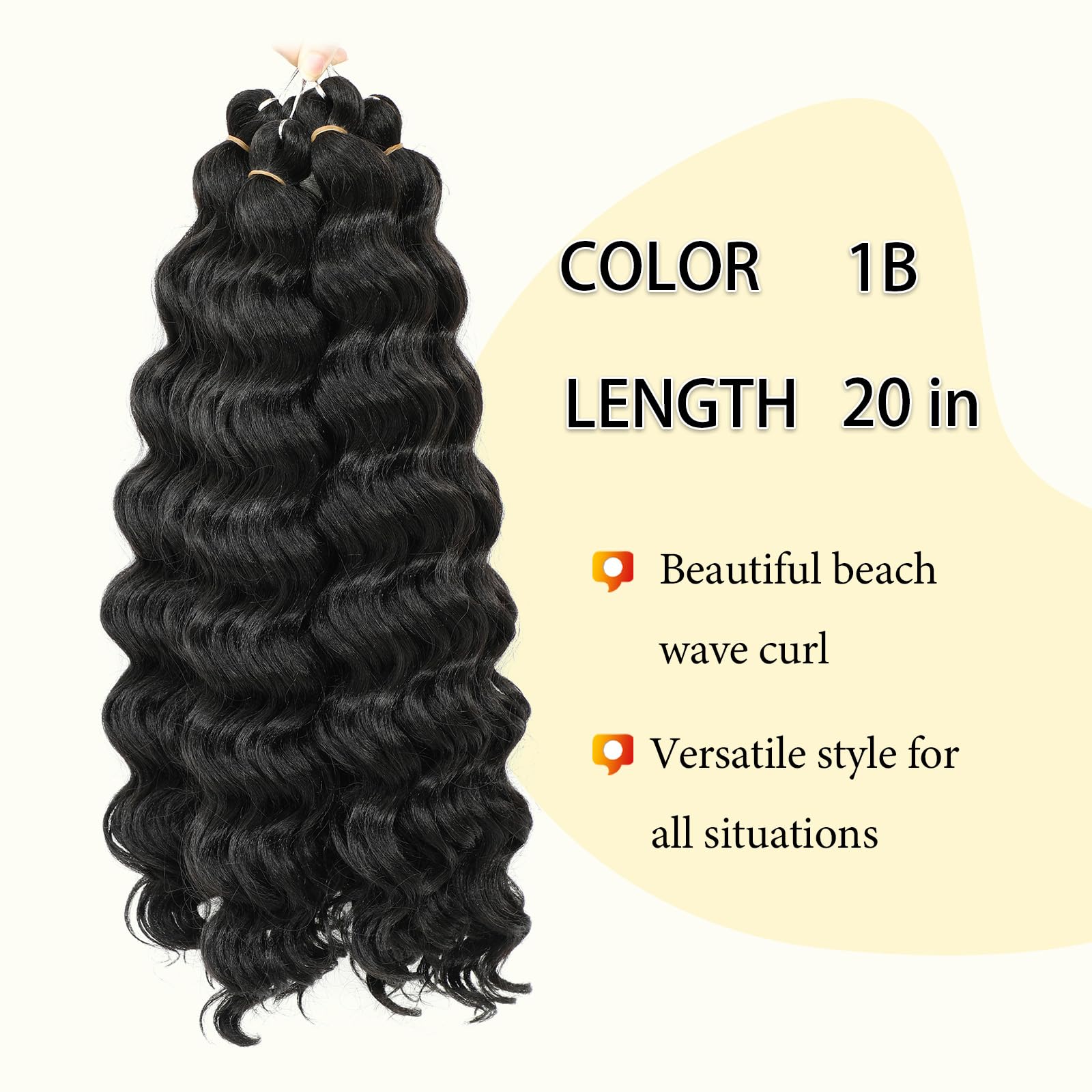 Ocean Wave Crochet Hair 20Inch Curly Braiding Hair For Black Women 7 Packs Wet And Wavy Crochet Hair Water Wave Crochet Hair Dee