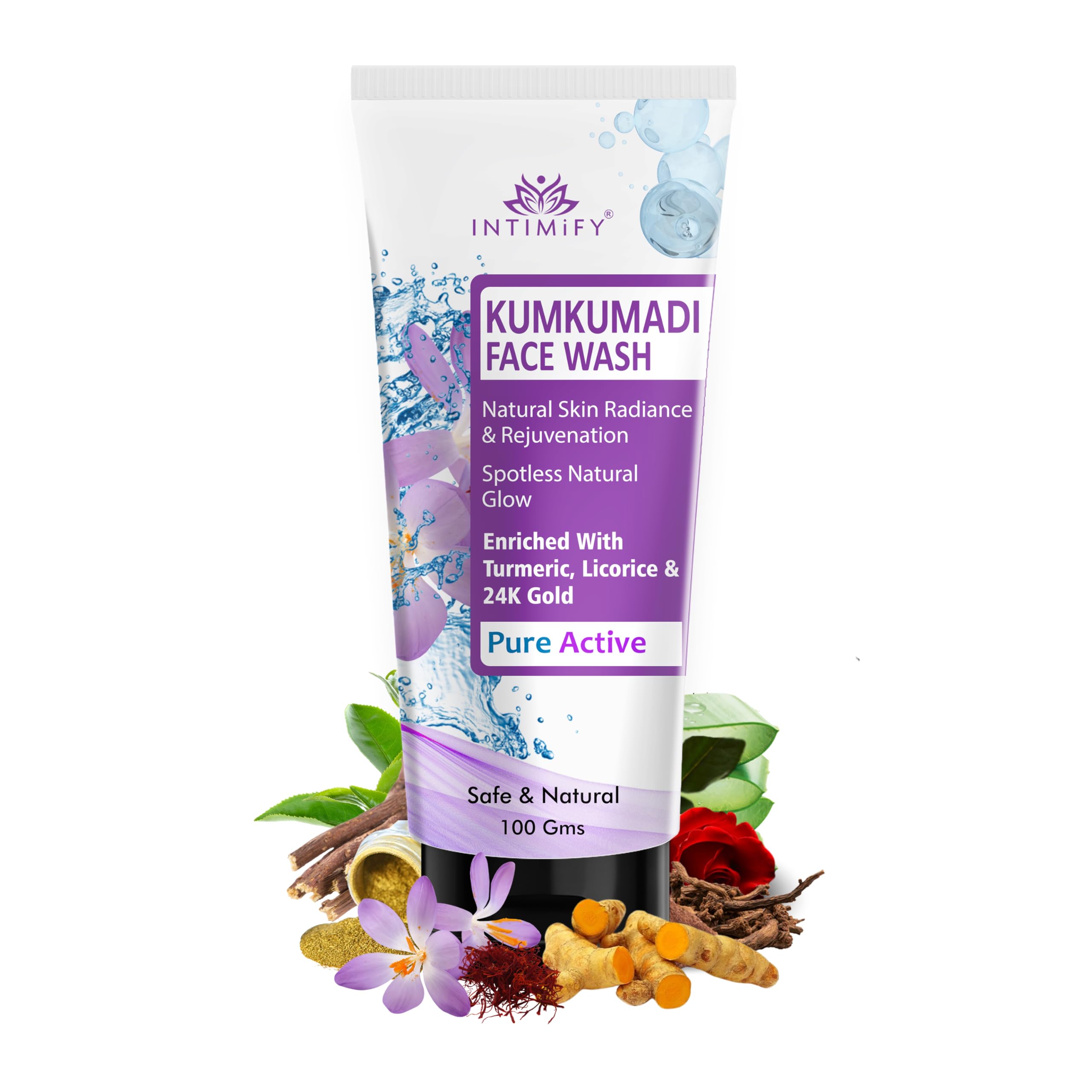Intimify Kumkumadi Face Wash For Glowing Skin | For All Skin Types | Ideal For Men & Women 100 Gms