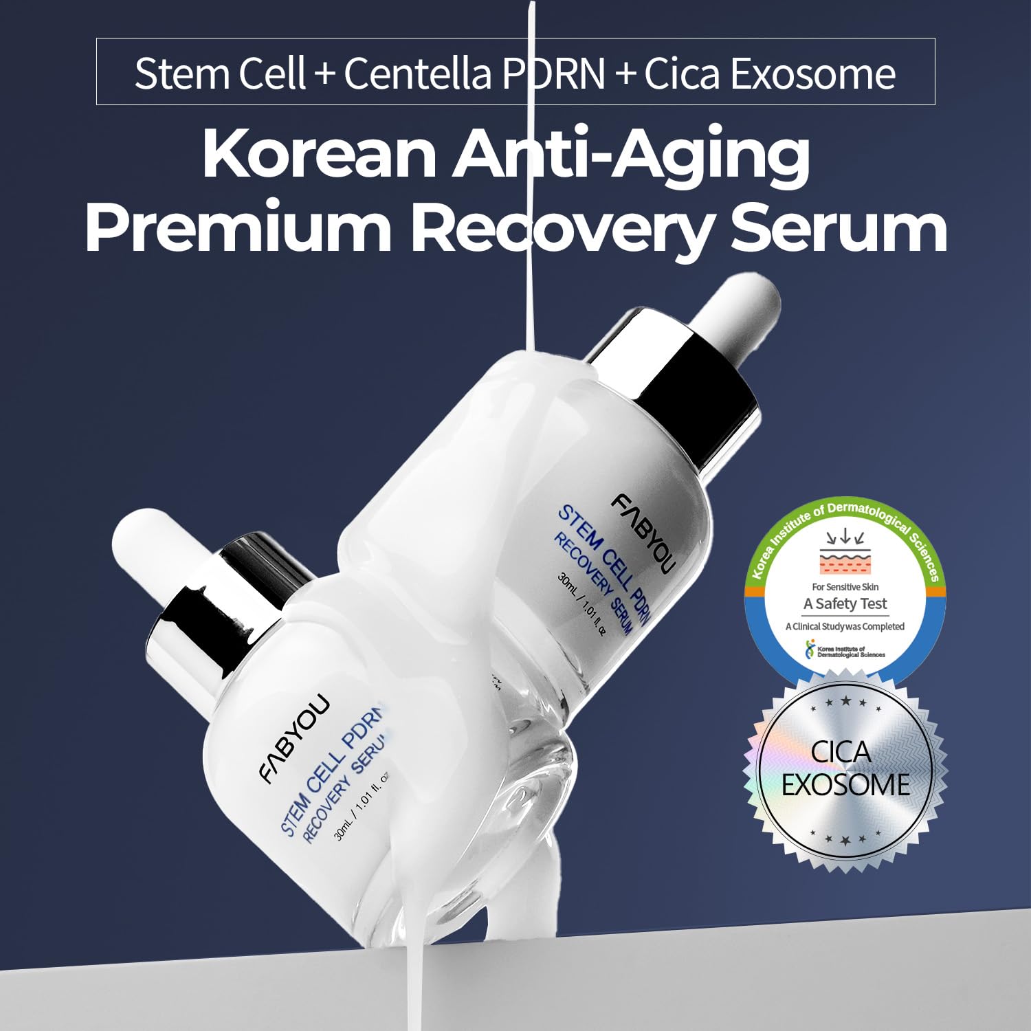Centella PDRN & CICA Exosome Stem Cell Serum for Face 1.01 fl oz - Anti-Aging, Firming & Rejuvenating Facial Serum with Bakuchio
