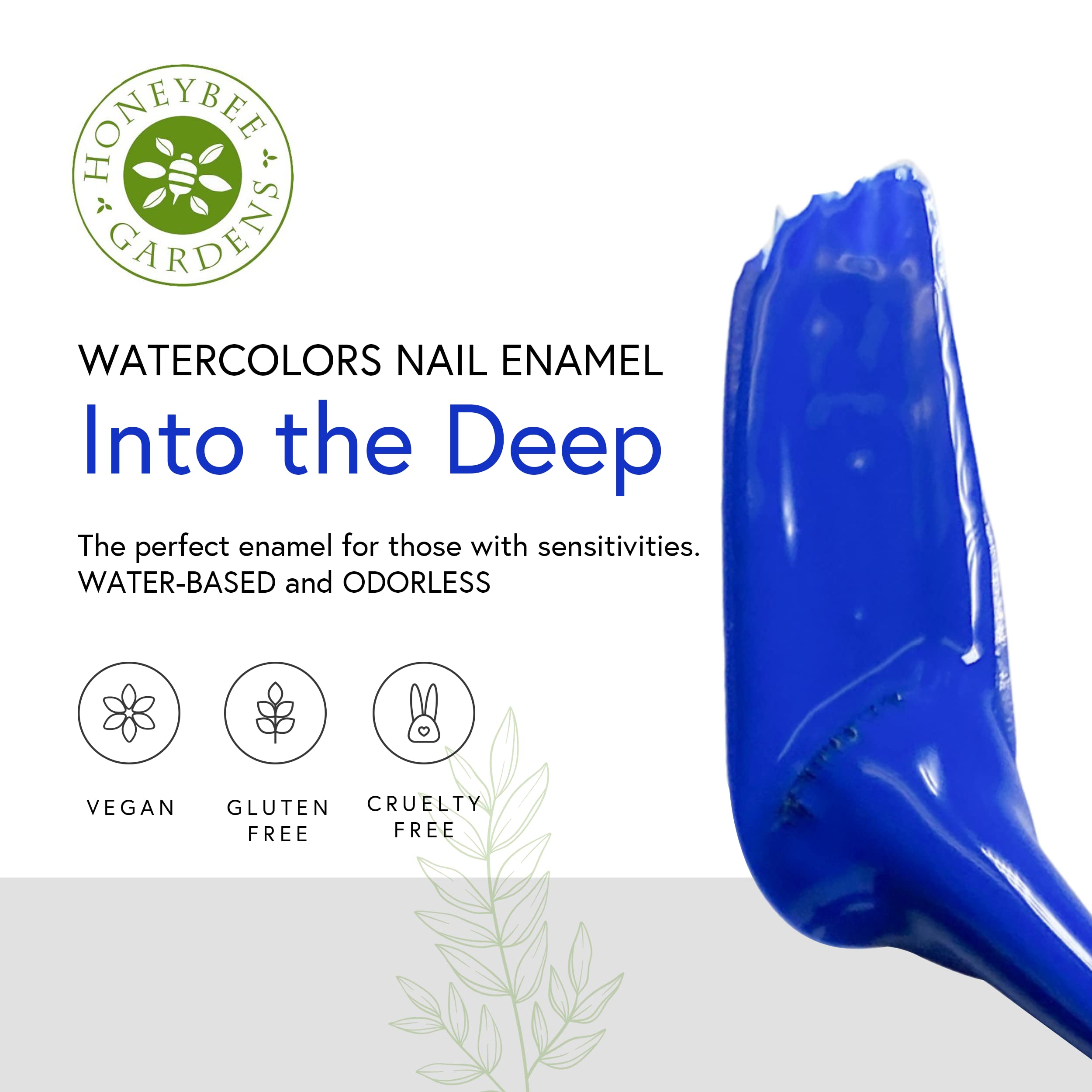Honeybee Gardens Water-Based Nail Enamel, Into The Deep, Matte Deep Cobalt Blue, Eco-Friendly, Odorless & Vibrant Polish, 0.5 Fl