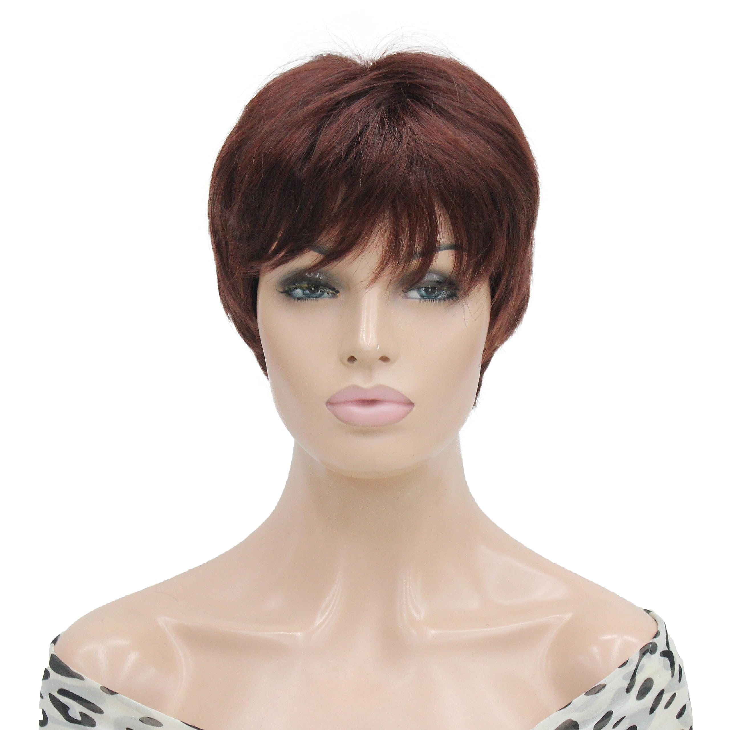 Lydell 6-8'' Short Layered Shaggy Heat Resistant Synthetic Wigs 33A Dark Auburn