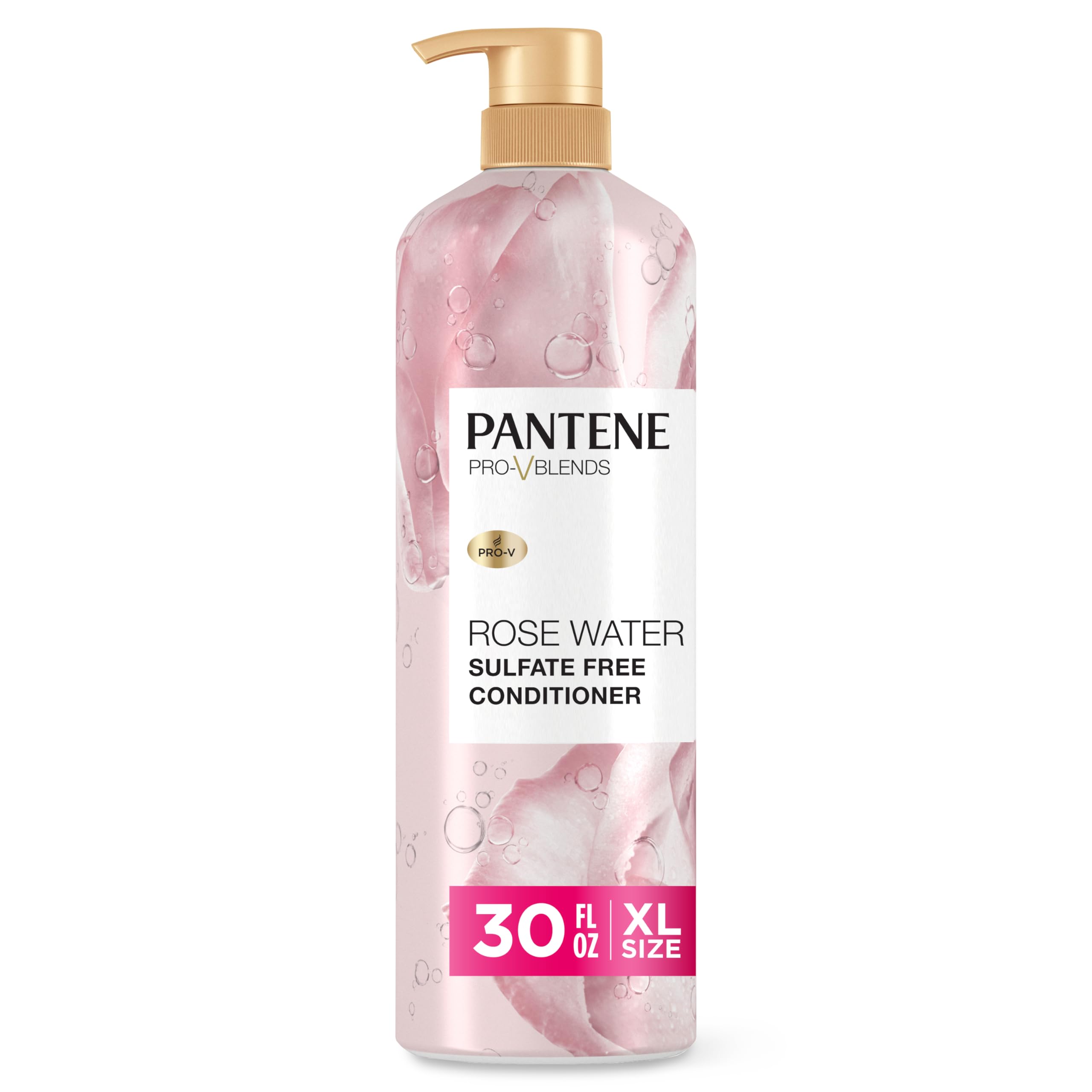 Pantene Rose Water Conditioner, Soothes, Replenishes Hydration, Safe For Color Treated Hair, Nutrient Infused With Vitamin B5 An