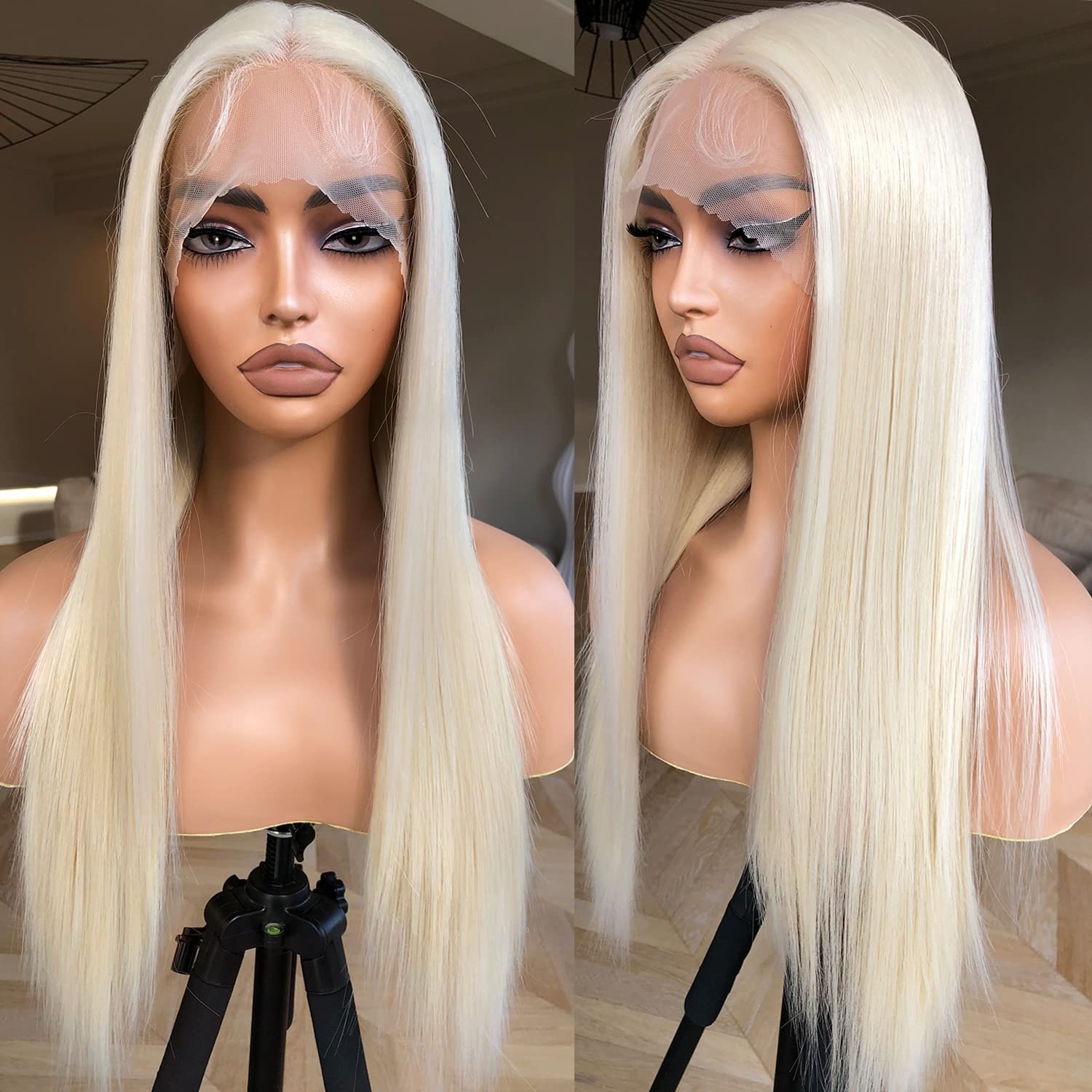 BrownBomb Blonde Lace Front Wig Pre Plucked, Synthetic Lace Front Wig Pre Plucked Ready to Wear, Glueless 13X5X1 HD Lace Front W
