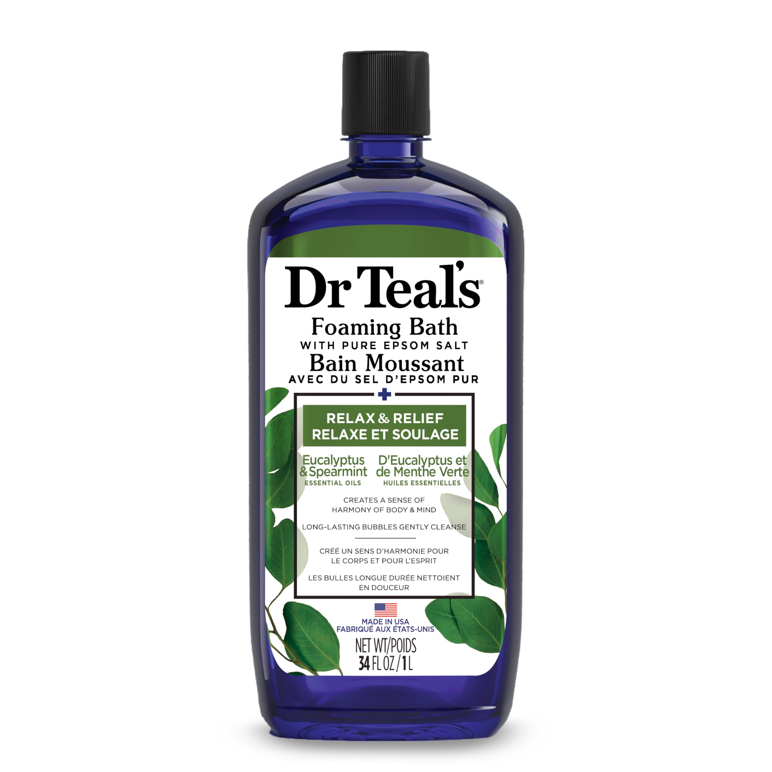 Dr Teal'S Foaming Bath (Epsom Salt), Eucalyptus Spearmint, 34 Fluid Ounce