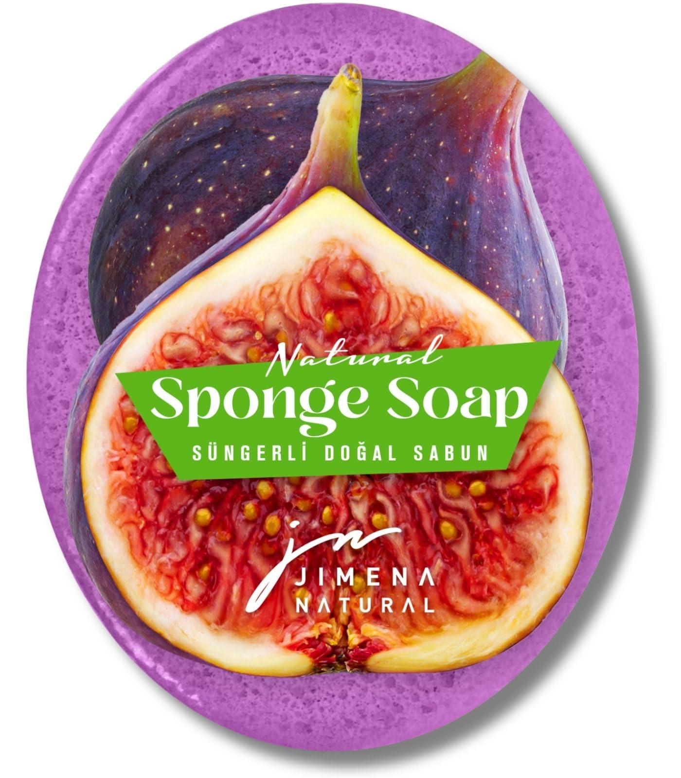 Jimena Natural Fruit & Modern Soap Collection - 125g Plant-Based Foaming Bath Bars with Built-In Sponge System - Daily Use Showe