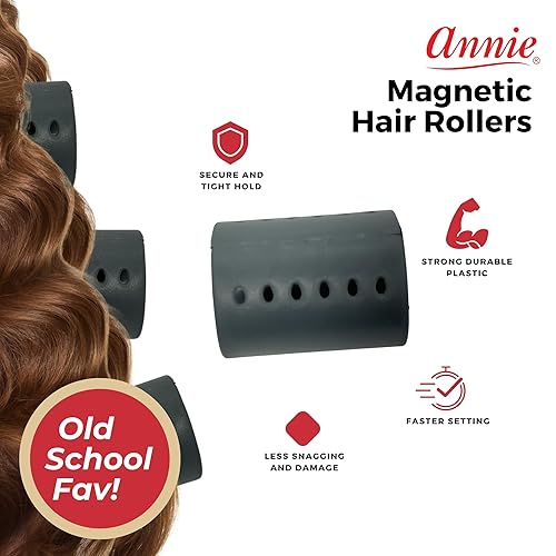 Annie Magnetic Rollers 12 Count Gray 2'' #1358