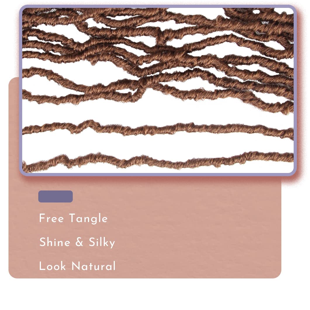 BOHOBABE 30 Inch New Faux Locs With Curly End 6 Packs Soft Locs Crochet Hair 72 Strands Long Natural Crochet Braids (6Packs,27#)