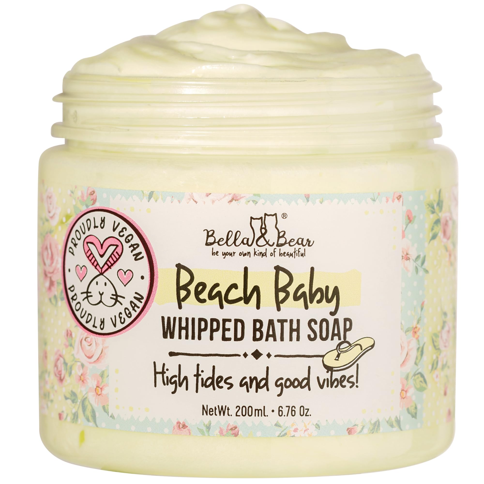 Bella & Bear Beach Baby Whipped Bath Soap And Shave Cream - Body Wash Soap Moisturiser - Sls Free, Paraben Free, Cruelty-Free, B