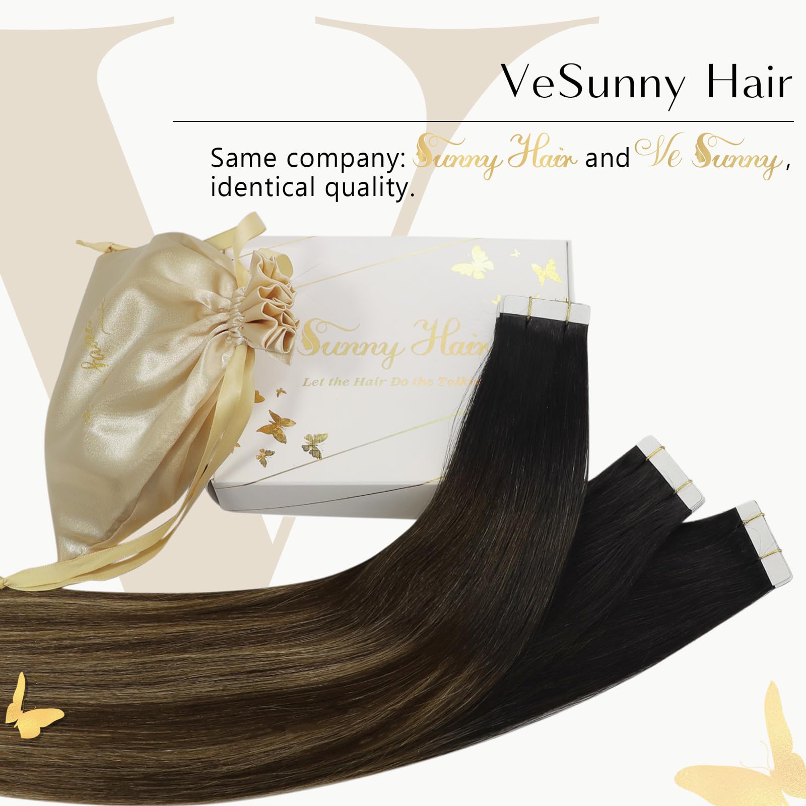 Ve Sunny Ombre Hair Extensions Tape Ins Black Balayage Tape In Hair Extensions Real Human Hair Ombre Black Tape Extensions Human
