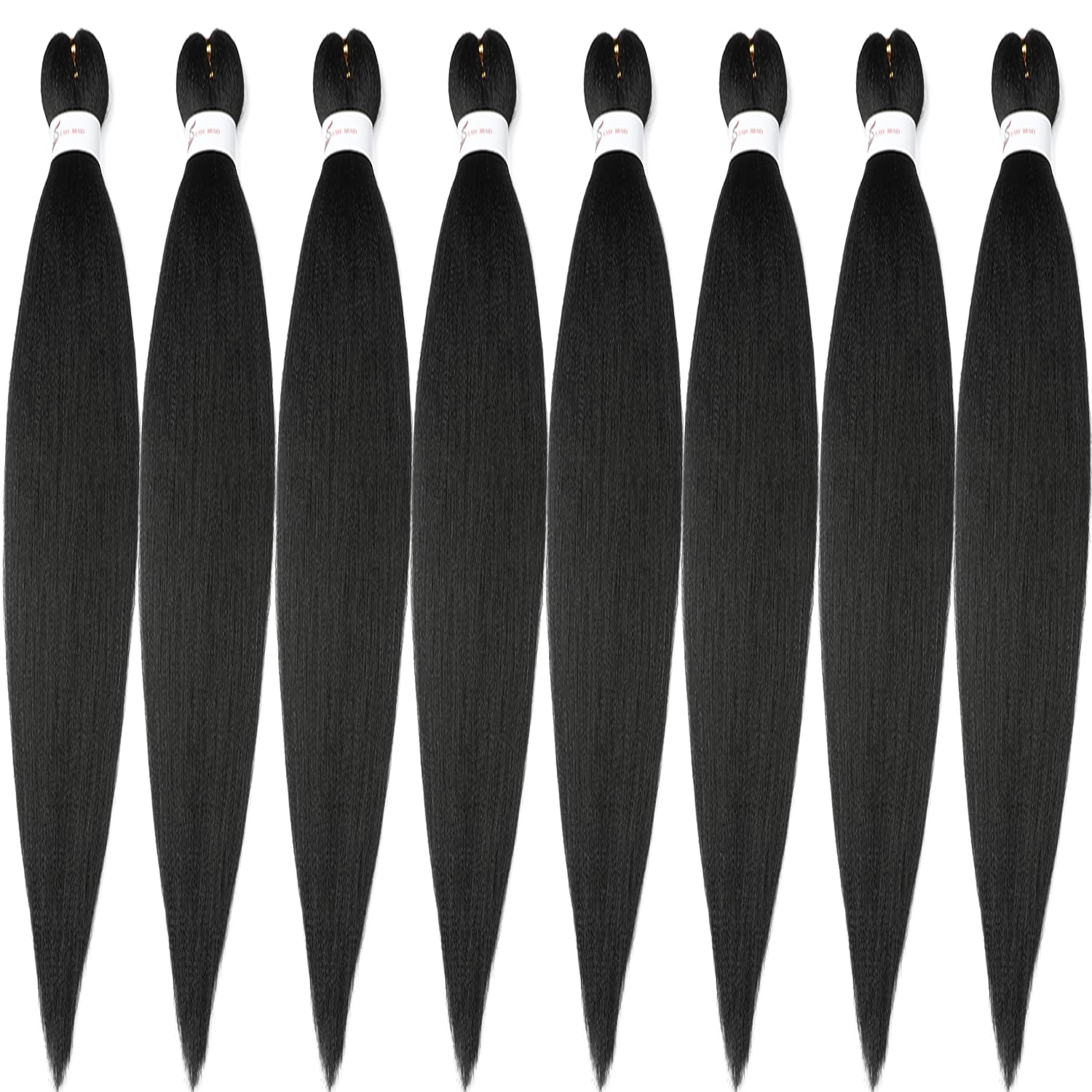 Ubeleco Braiding Hair, 48 Inch Braiding Hair Pre Stretched 8 Packs Professional Synthetic Hot Water Setting, Soft Yaki Texture,