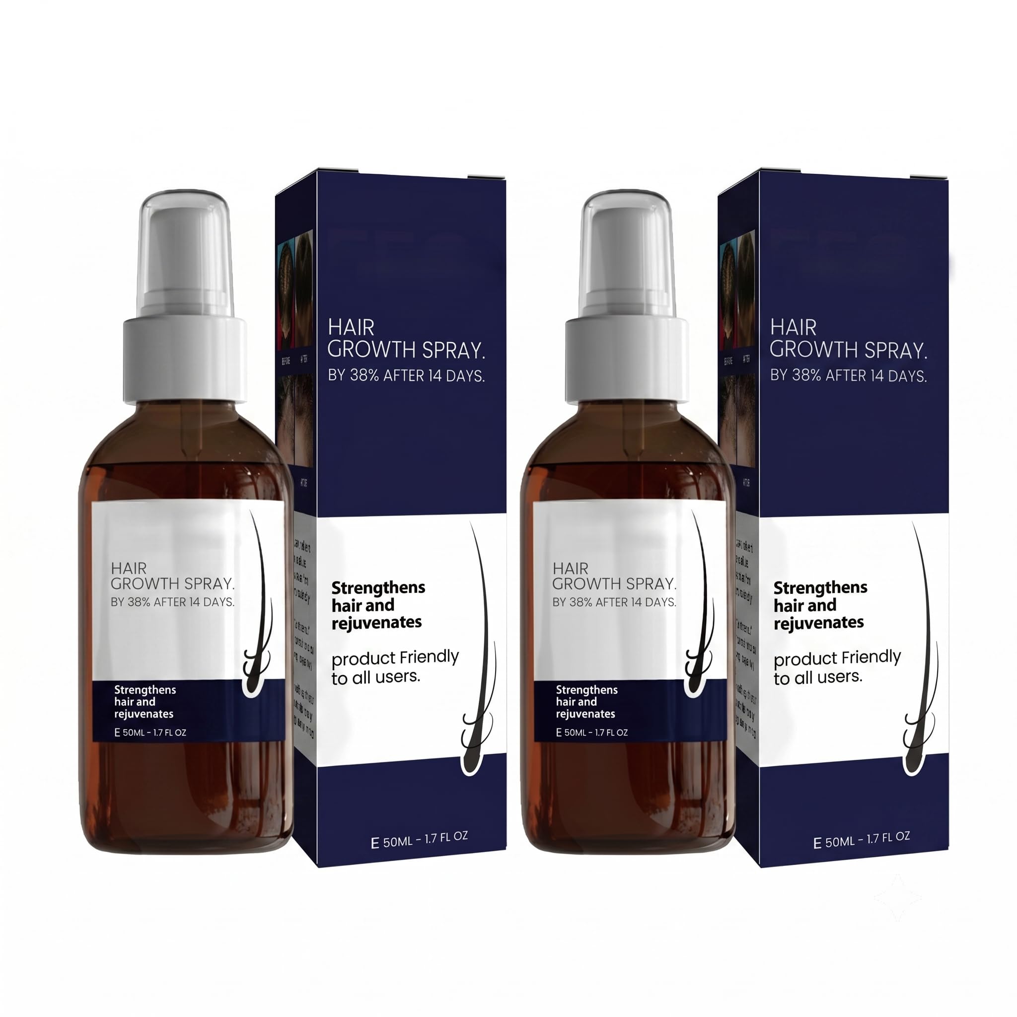 Hair Growth Spray with Biotin and Peppermint Oil, Strengthens Follicles, Prevents Hair Loss, Repairs Damage, 1.7 Fl Oz, Pack of 