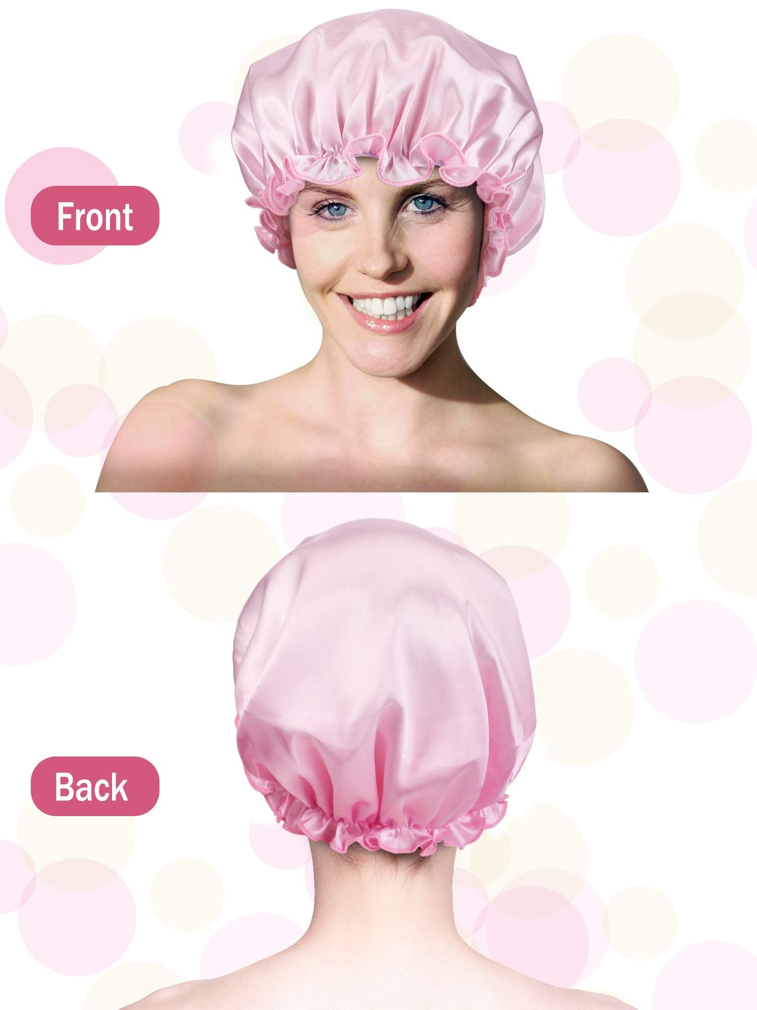 Syhood 6 Pieces Sleep Cap Satin Bonnet Sleeping Hat Soft Elastic Night Hair Cover For Women(Navy Blue, Blue, Peacock Blue, Silve