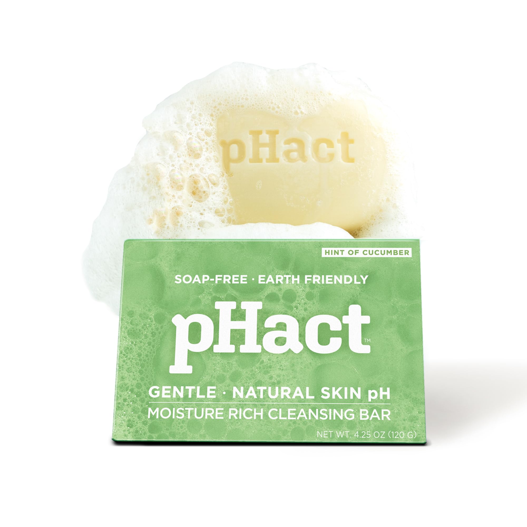 ANDREW LESSMAN pHact Moisture-Rich, Soap-Free Cleansing Bar Cucumber. Natural Skin pH. All Skin Types - Even Sensitive Skin. Hyp