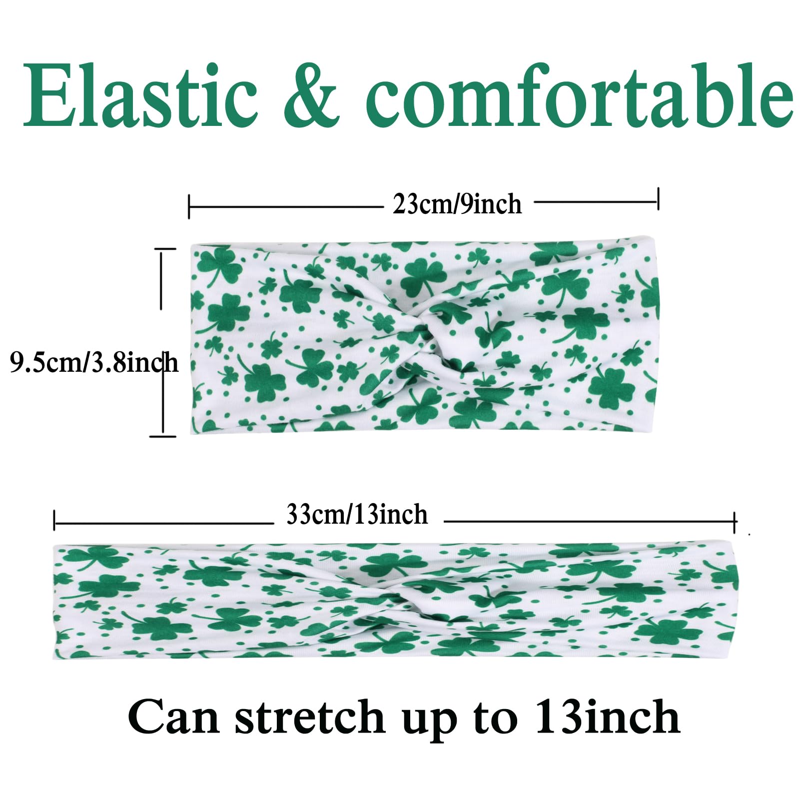 Ardorchid 6 Pack St.Patrick's Day Headbands Irish Green Shamrock Hair Accessories for Women Girls Gifts Twist Knot Turban Celebr