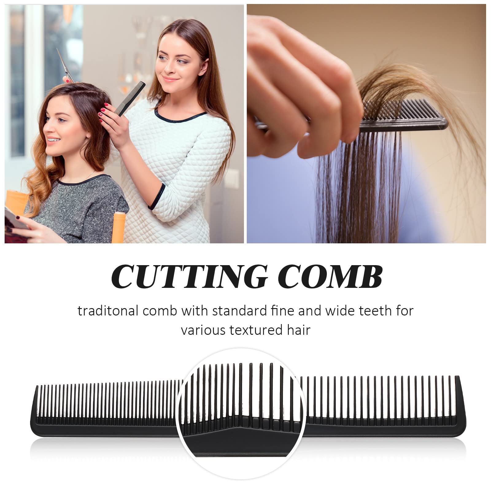 Patelai 5 Pieces Hair Cutting Comb Set, Carbon Fiber Barber Comb Hair Styling Combs Fine Teeth Anti Static Heat Resistant Hairdr
