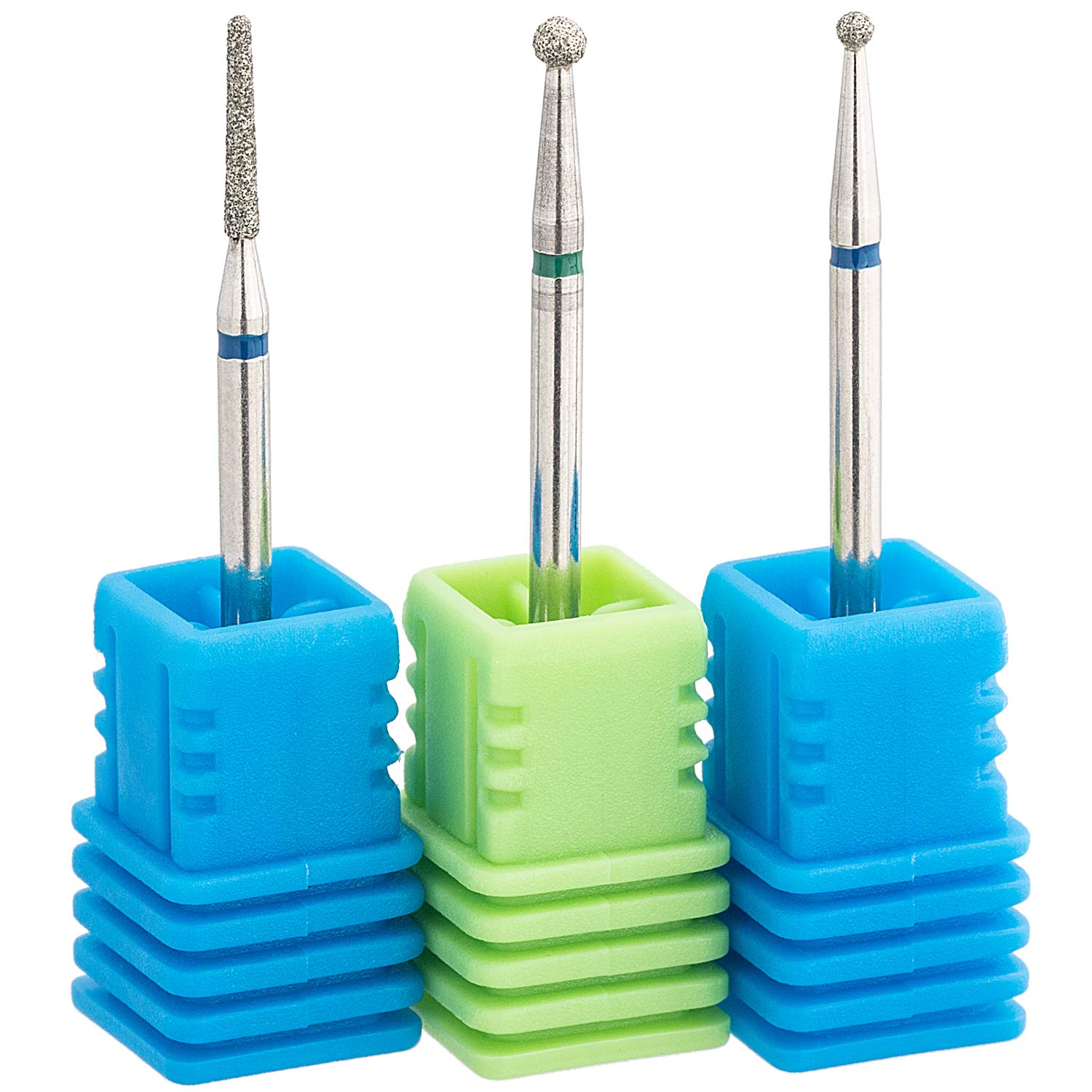 OIIKI 3PCS Diamond Nail Drill Bit, Cuticle Clean Carbide Nail Rotary Burrs, Pedicure Nail Art Tools, for Electric Nail File Mach
