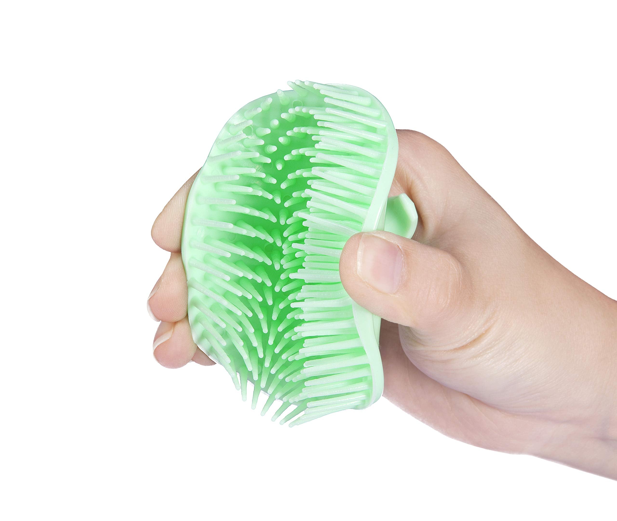 Hair Scalp Brush Dandruff Cleaning Brush Shower Scalp Shampoo Brush Scalp Massager Pack Of 2 (White And Green)