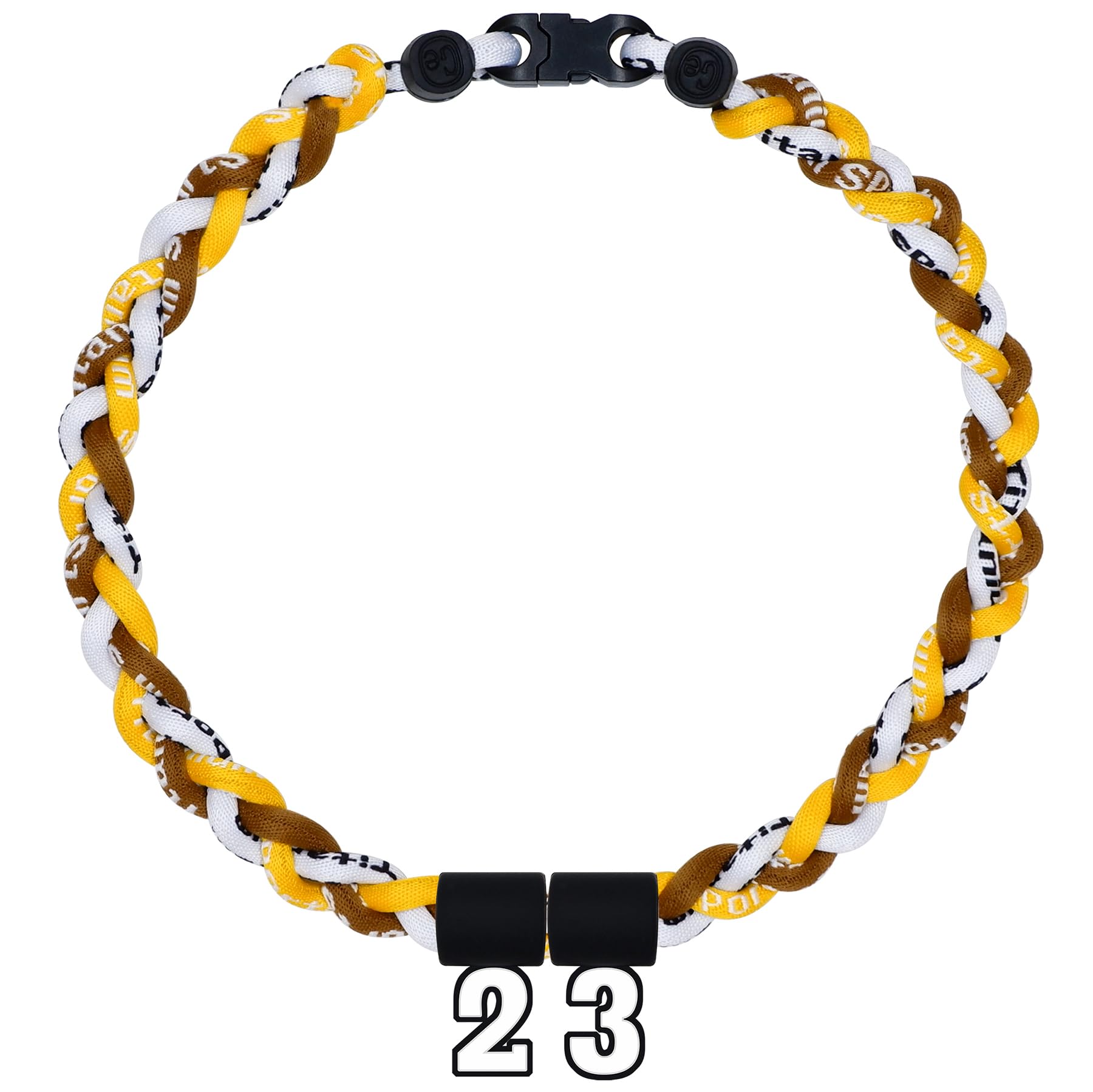 SUPBOMM Baseball Rope Necklaces, League Team Colors Braided Necklace with Number Pendant, Baseball Team Gifts, Padres, No. 23