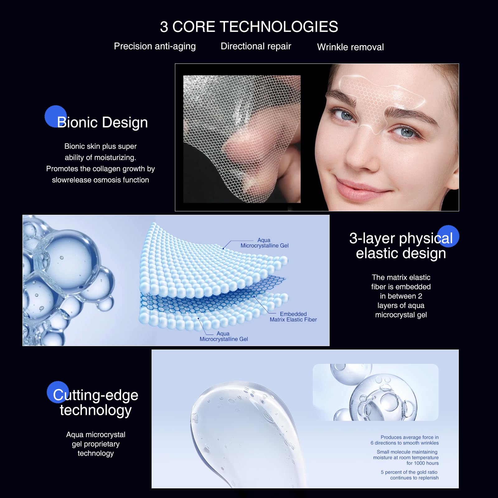 Secret Strips Facial Patches To Remove Wrinkle Between Eyes And Forehead Wrinkle Patches,Anti-Aging Face Masks For Women Skin Ca