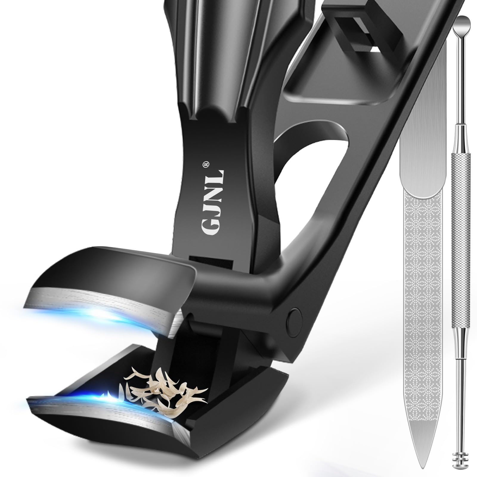 Angled Head Nail Clippers for Men - Toenail Clippers for Seniors Thick Toenails, Heavy Duty Nail Cutter with Catcher Long Handle