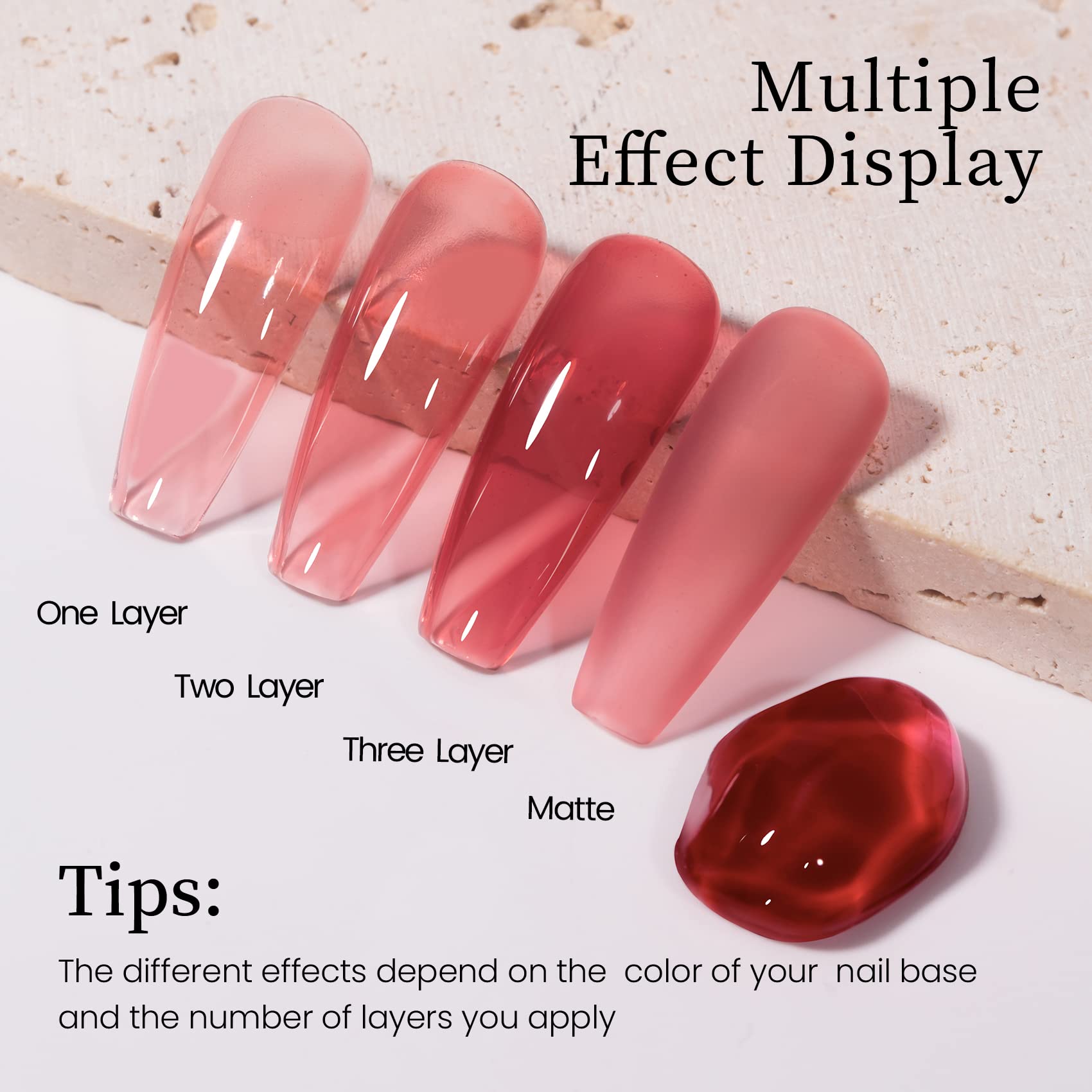 Maychao Jelly Gel Nail Polish -15Ml Blush Pink Gel Polish Soak Off Uv Led Sheer Pink Nail Polish For Diy Manicure Home Salon Nai
