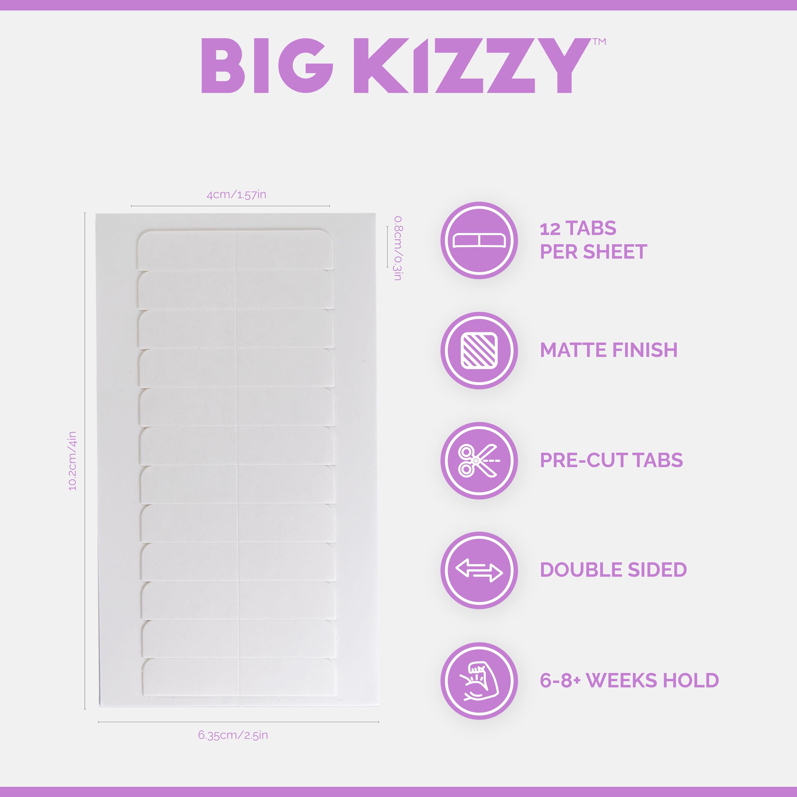 Big Kizzy Extra Hold Double Sided Hair Extension Tape - 144 Tabs Replacement Tape - Strong Hold Of 6-8+ Weeks - Made In Usa