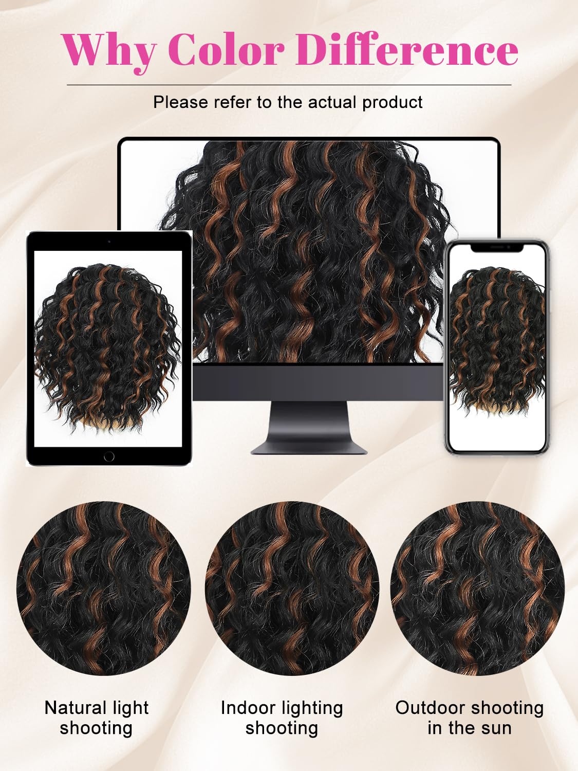 Alxnan Wavy Curly Ponytail Extension, 8'' Black With Highlights Drawstring Ponytail For Black Women Short Soft Natural Synthetic
