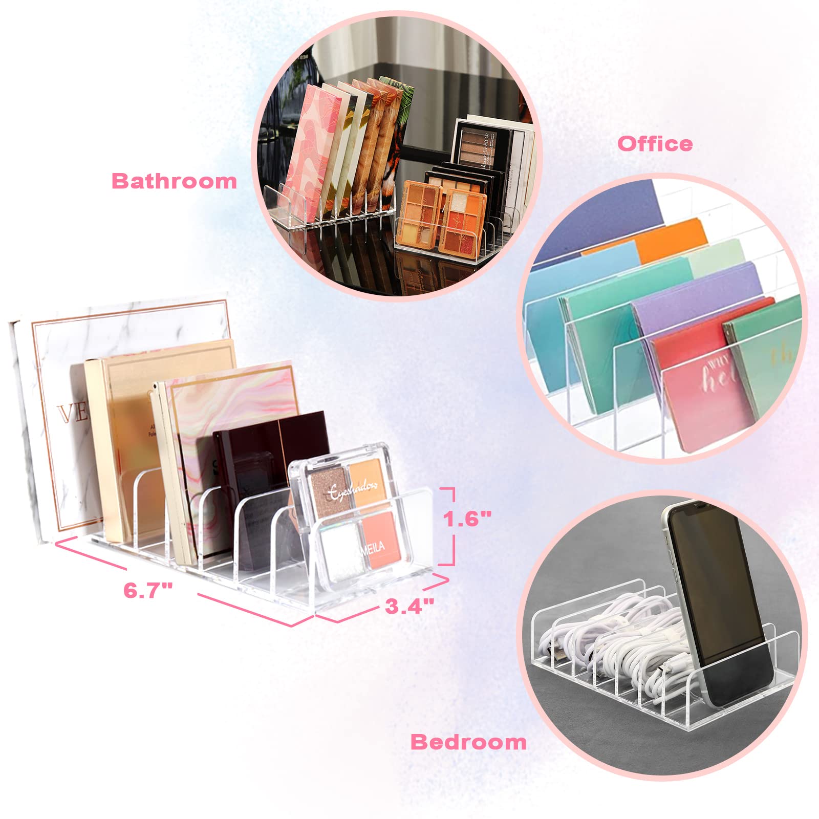 Makeup Organizer, Makeup Palette Organizer For Bathroom Countertop, Vanity, Cabinets, Cosmetics Storage Solution For Eyeshadow P