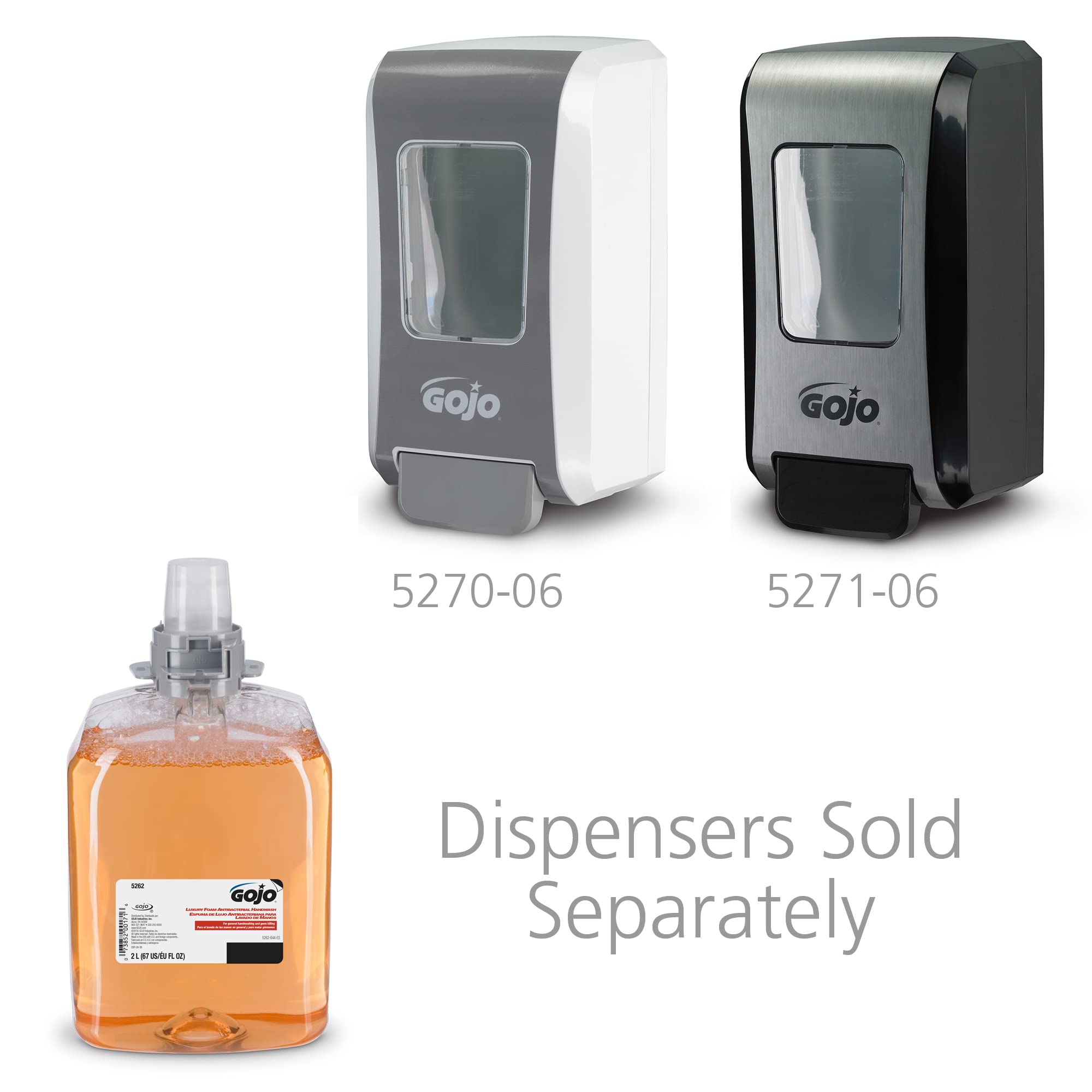 Gojo 5262-02 2000 Ml Luxury Foam Antibacterial Handwash, Fmx-20 Refill (Case Of 2)