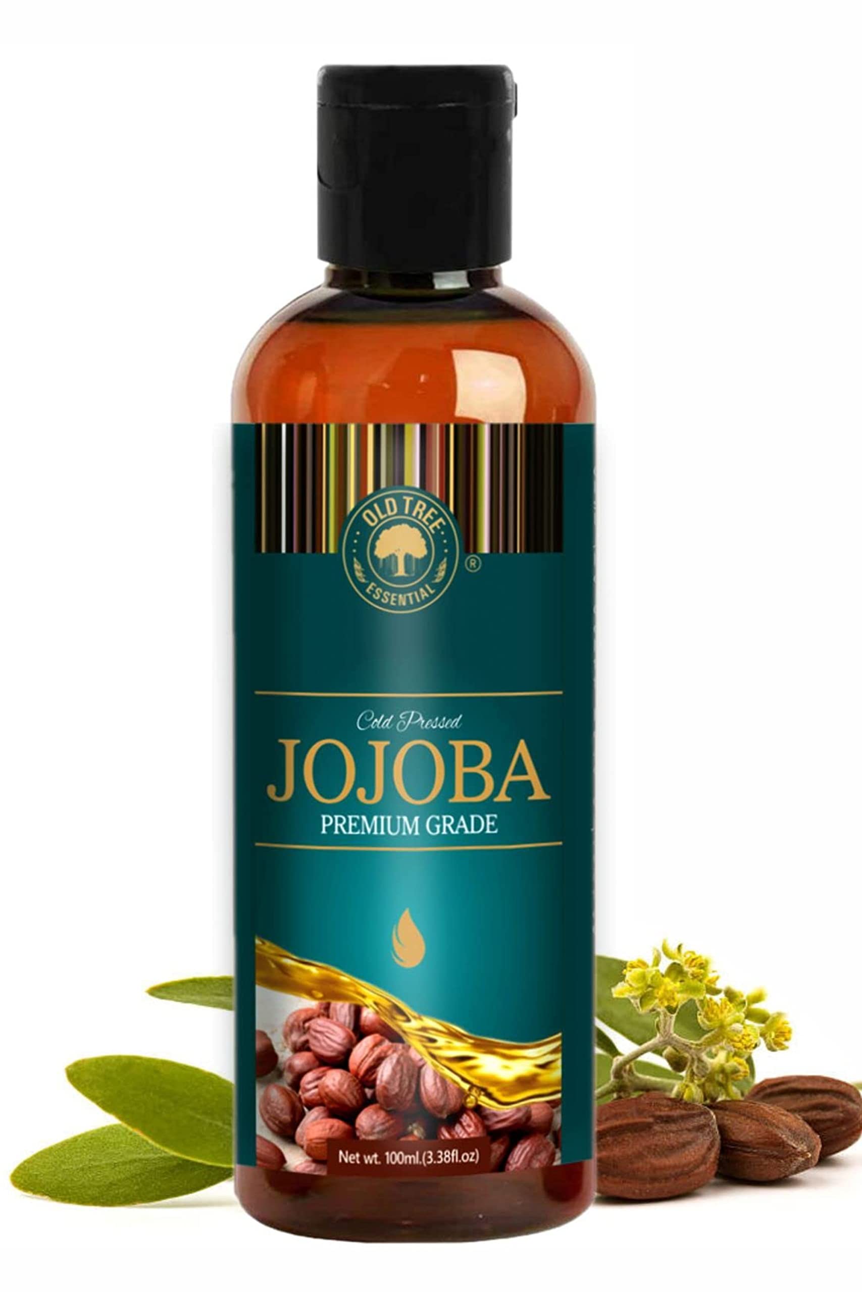 Old Tree Pure And Natural Jojoba Oil For Skin, Moisturizer, Hair And Nails Growth  Undiluted Cold Pressed Jojoba Oil  100Ml