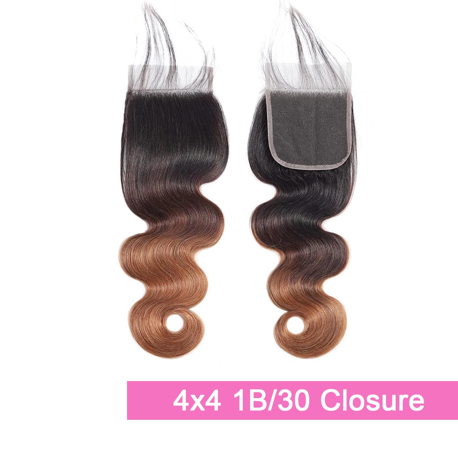 1B/30 Closure Ombre Lace Closure Brazilian Virgin Hair Body Wave 16 Inch Honey Blonde Closure Only Pre Plucked With Baby Hair Tr