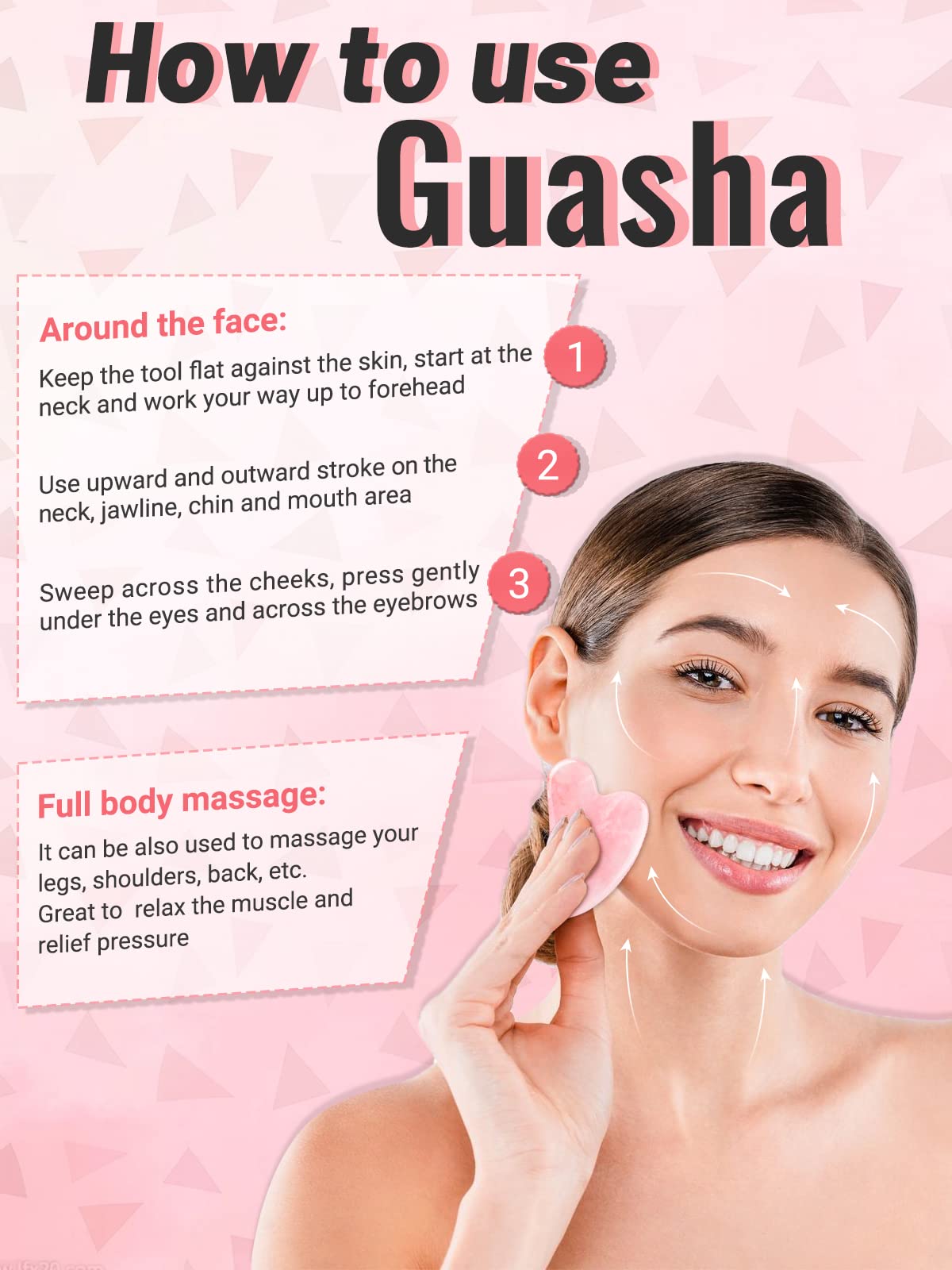 Deciniee Jade Roller And Gua Sha Set - Anti Aging Rose Quartz Face Massager For Eye, Neck - Natural Beauty Skin Care Tools Body