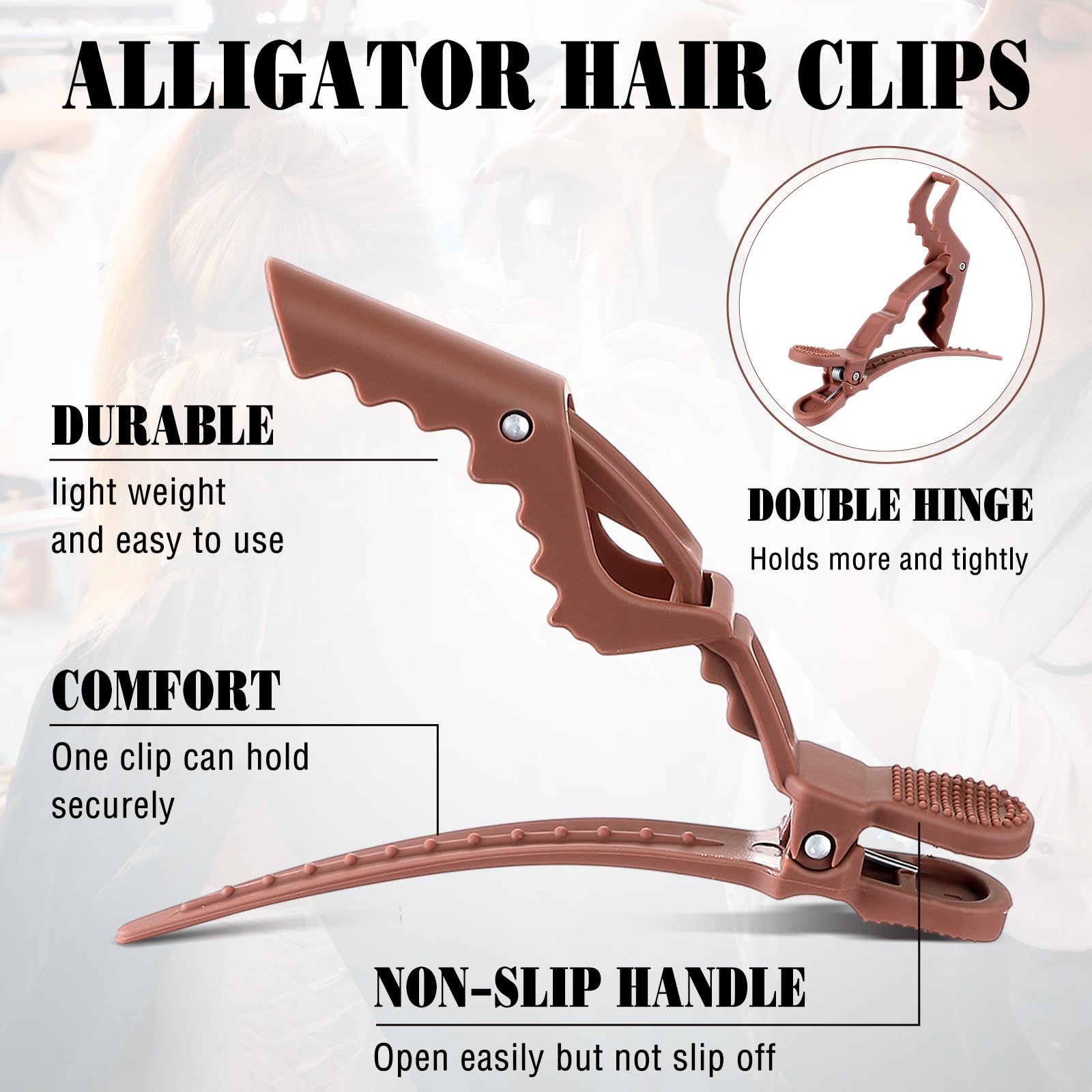 Havawish 12 Pcs Alligator Clips For Hair Styling Matte Alligator Hair Clips Crocodile Clips Hair Sectioning Clips For Women Hair