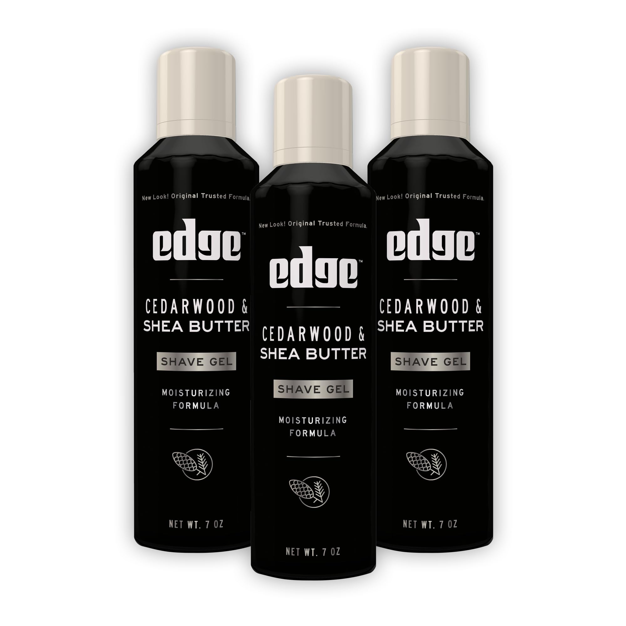 Edge Shave Gel for Men, Cedarwood & Shea Butter, 7oz (3 Pack) - Shaving Gel For Men That Moisturizes, Protects and Soothes To He
