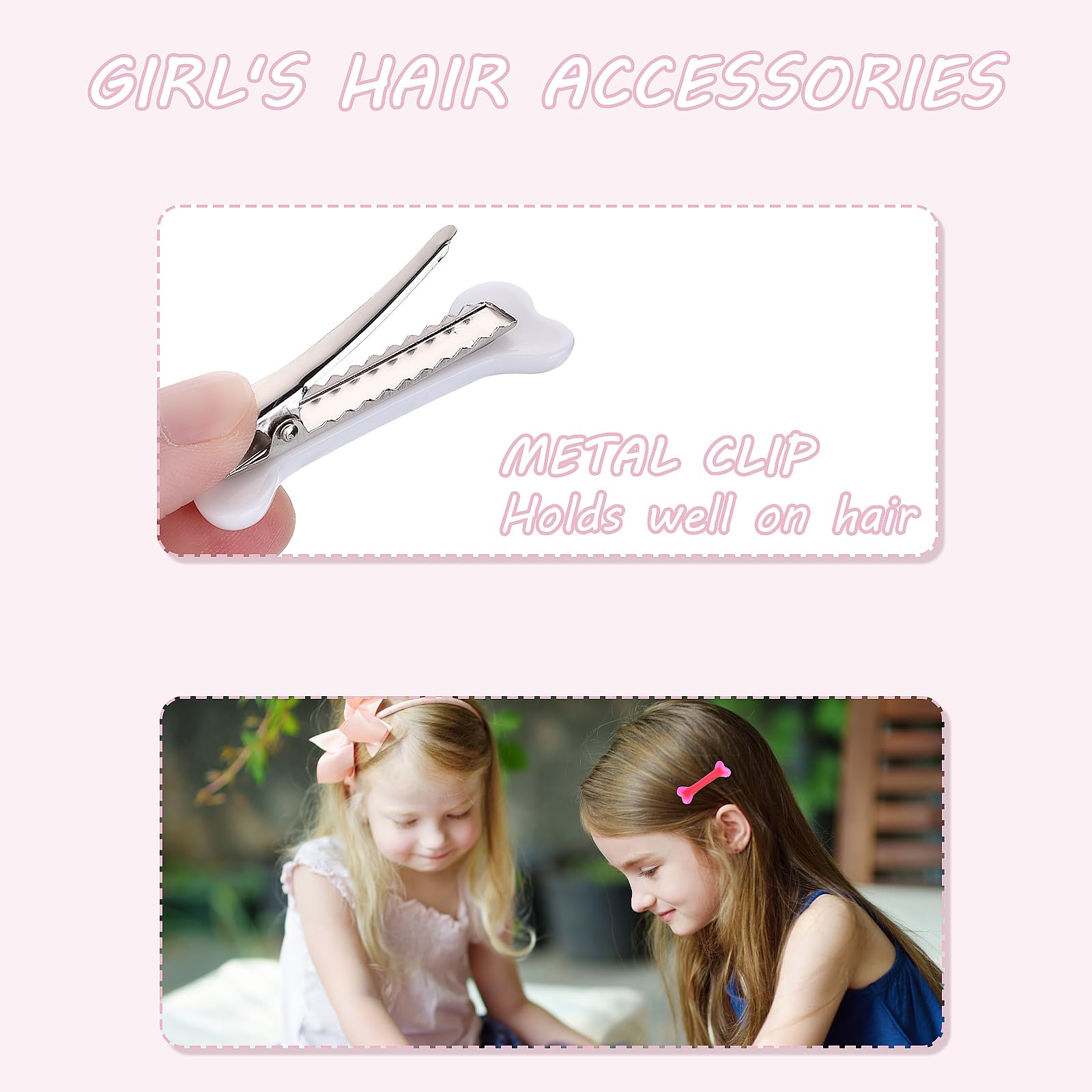 Mabor 4Pcs Bone Hair Clip White Bones Hairpins For Women Girls Hair Accessories For Halloween Cosplay Costume Party Daily Wear H