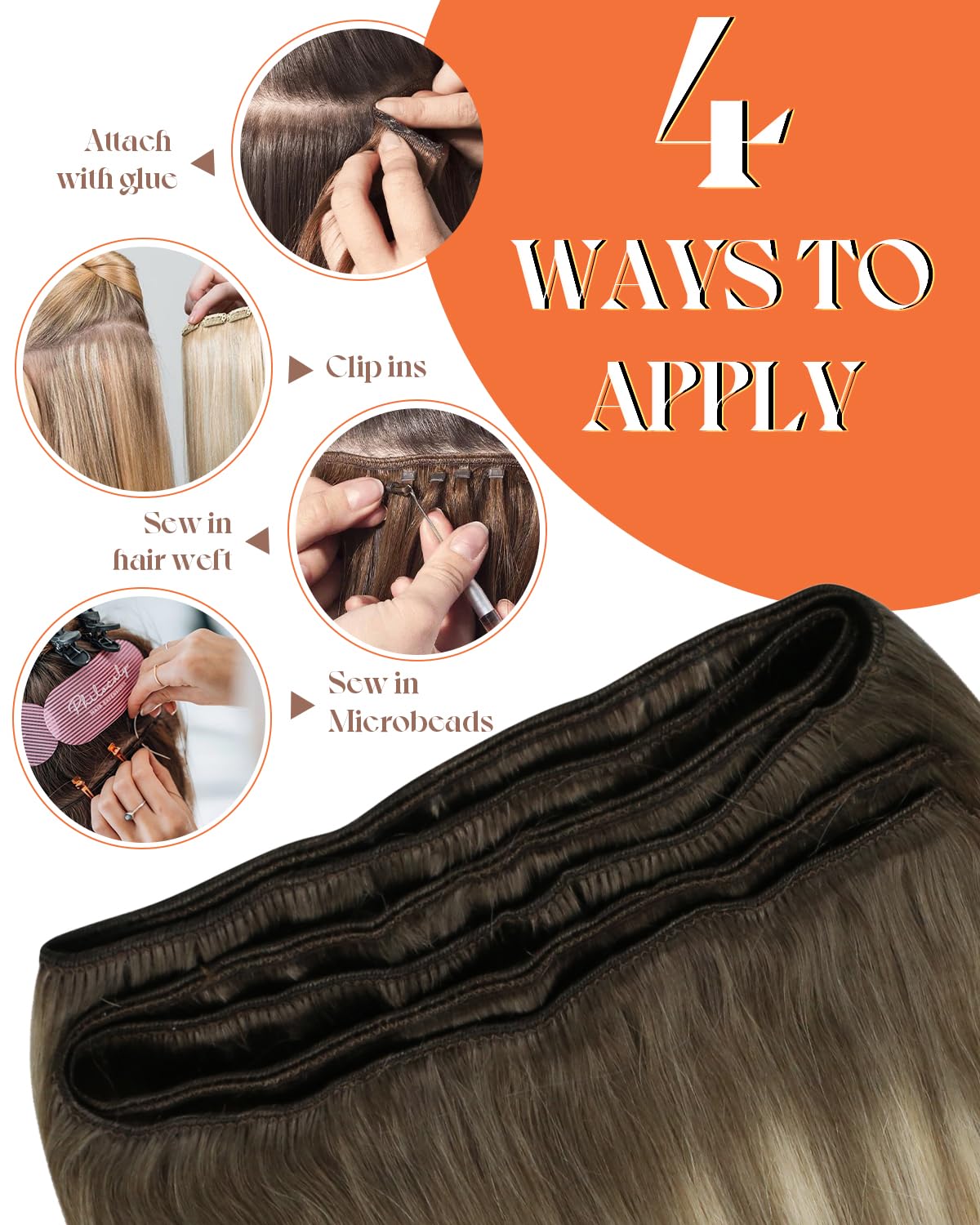 Sunny Short Hair Extensions Sew In Ombre Brown To Blonde Weft Hair Extensions Human Hair Sew In Extensions Light Brown Roots To