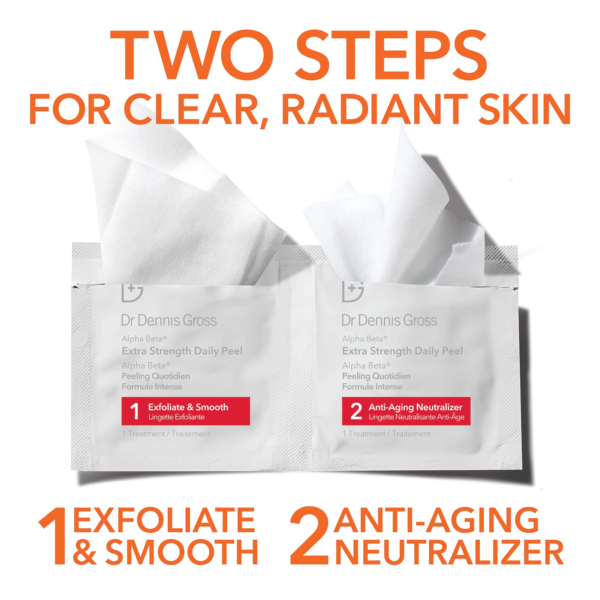 Dr Dennis Gross Alpha Beta Extra Strength Daily Peel  2 Step Daily Treatment To Boost Radiance, Refine Pores, Clear Breakouts, A