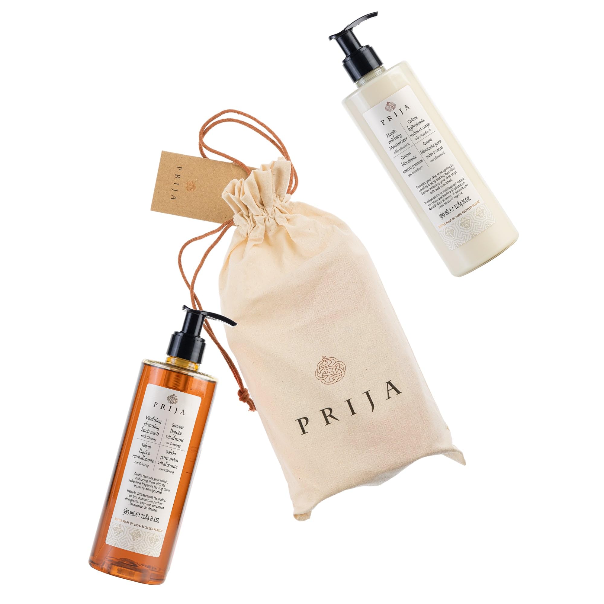 Prija Everyday Treatment Gift Pack (Contains Vitalizing Cleansing Hand Wash with Ginseng and Hands and Body Moisturizer with Vit
