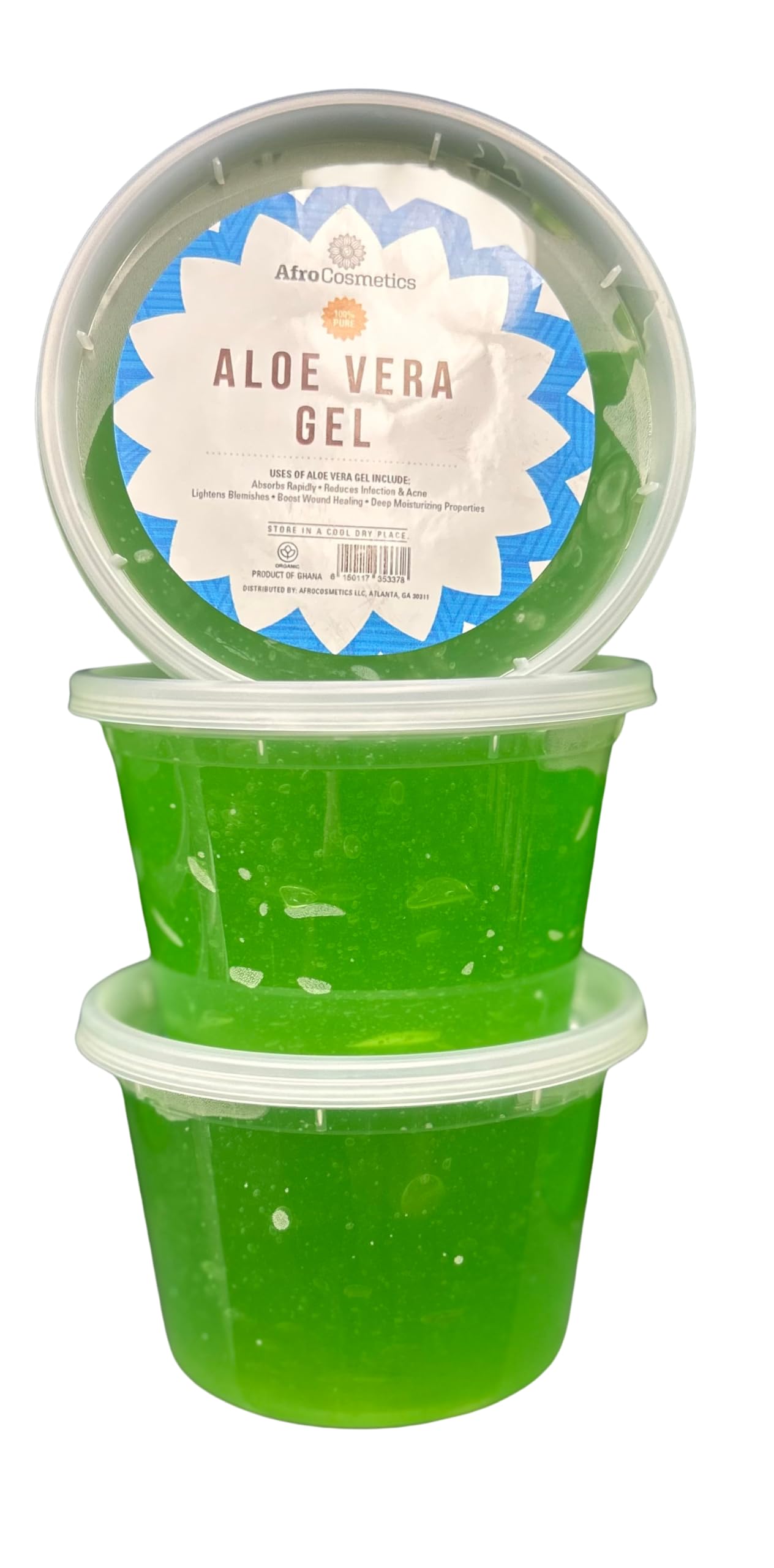 AFROCOSMETICS Green Aloe Vera Gel Tube, 100% Pure Natural Organic, Moisturizer For Skin, Face, Body, Soap, Hair Bulk wholesale 1