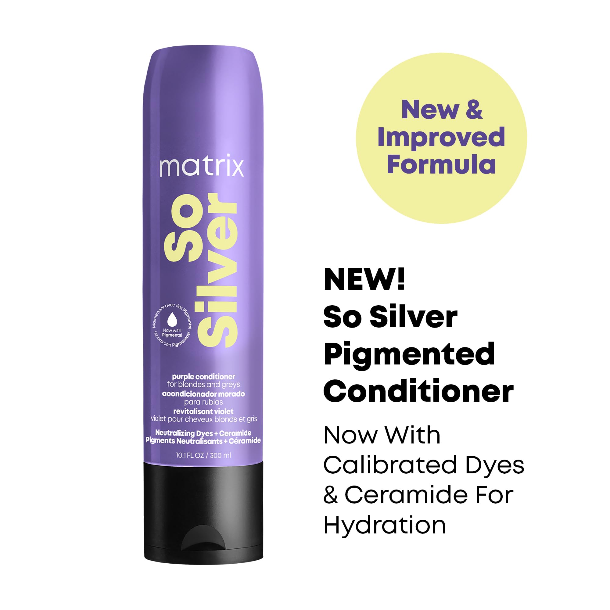 Matrix So Silver Purple Conditioner | Removes Brassy Yellow Undertones | Color Depositing & Toning | Pigmented Conditioner For B