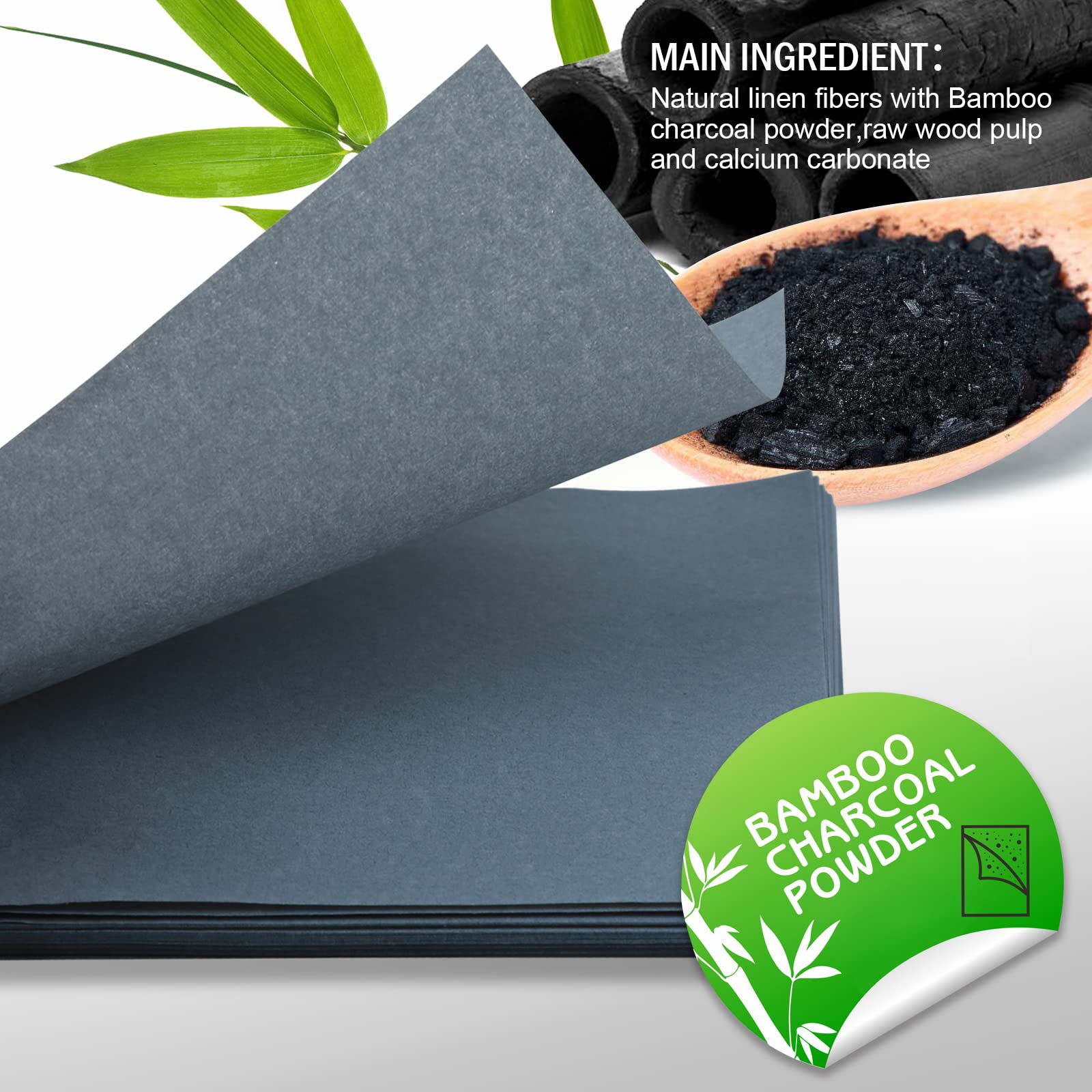 Oil Absorbing Facial Blotting Sheets For Oily Skin, 800 Count, Natural Bamboo Charcoal Face Blotting Paper, Face Oil Wipes, 3 7/